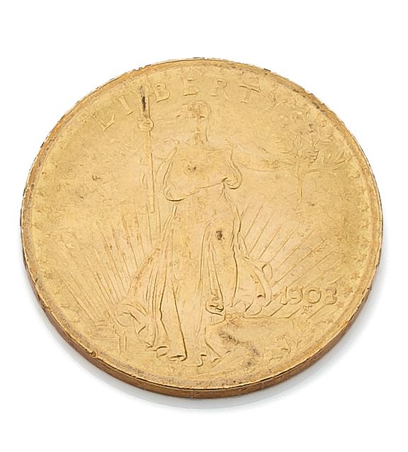 Null 20-Dollar-Münze Gold Liberty 1908
