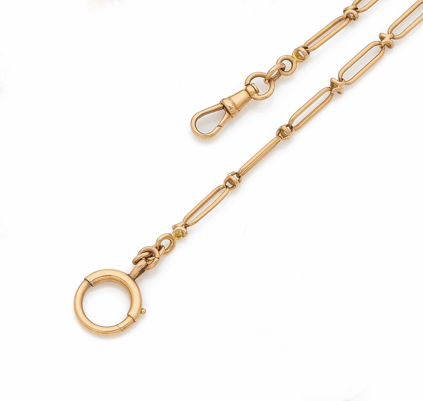 Null Fancy horse chain in yellow gold 750 mils. Weight 16,58 g. L 37 cm.