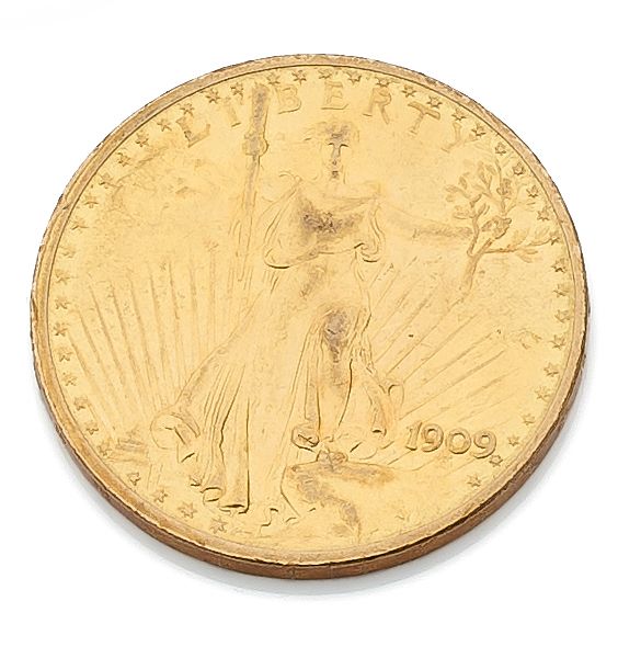 Null 20 dollars gold Liberty coin 1909