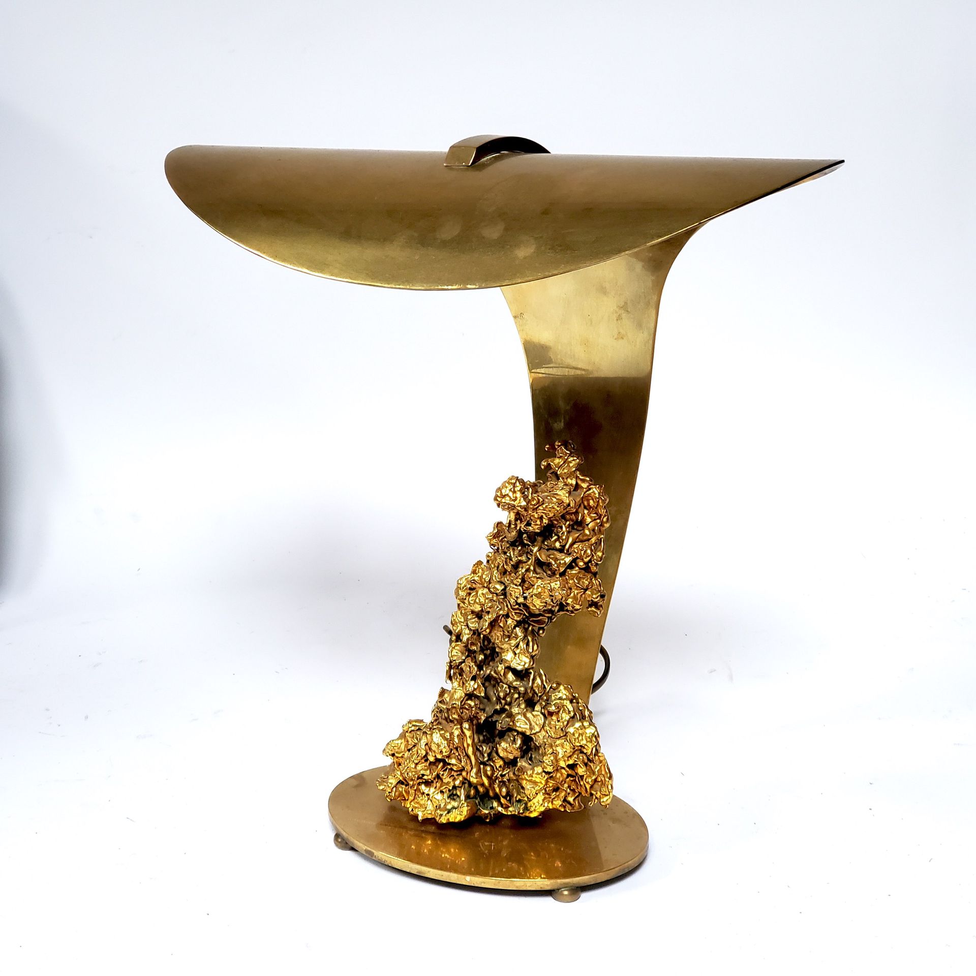 Null Claude-Victor BOELTZ (in the taste of) Brass and gilt bronze lamp. H. 39 cm&hellip;