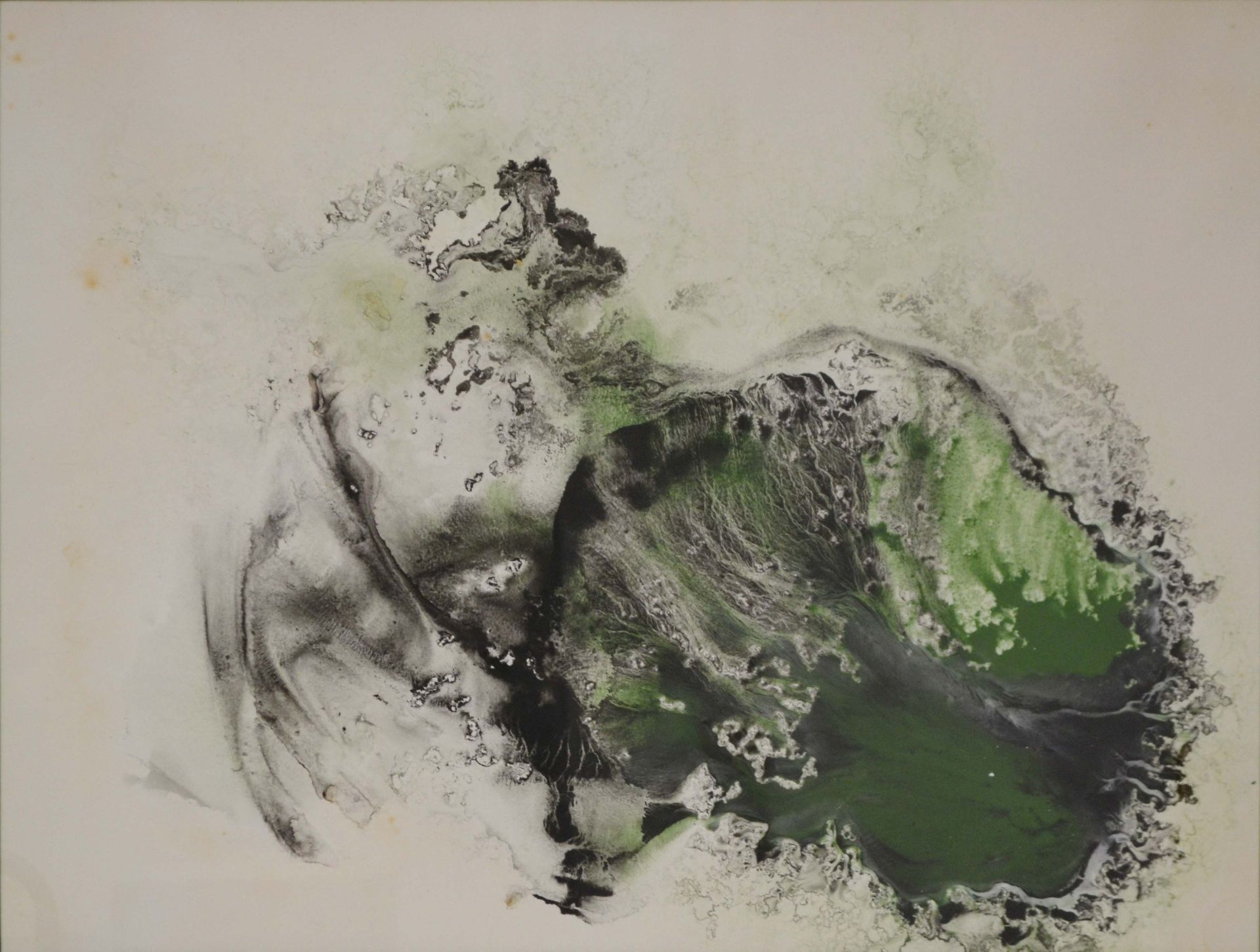 Null LE BRUN, siglo XX. Composición. Tinta china y tinta verde sobre papel (manc&hellip;