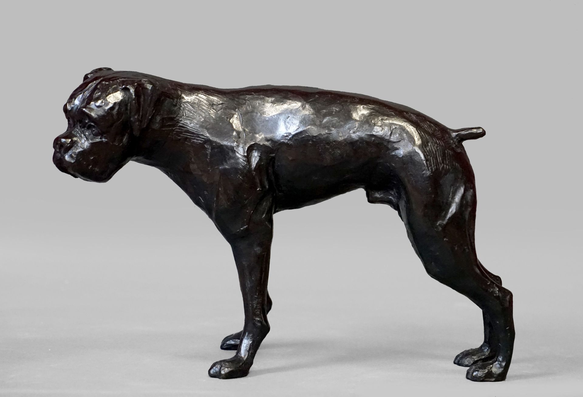 Null Jorge BORRAS (1952) Boxer. Black patina bronze proof, justified 1/8. 25 x 3&hellip;