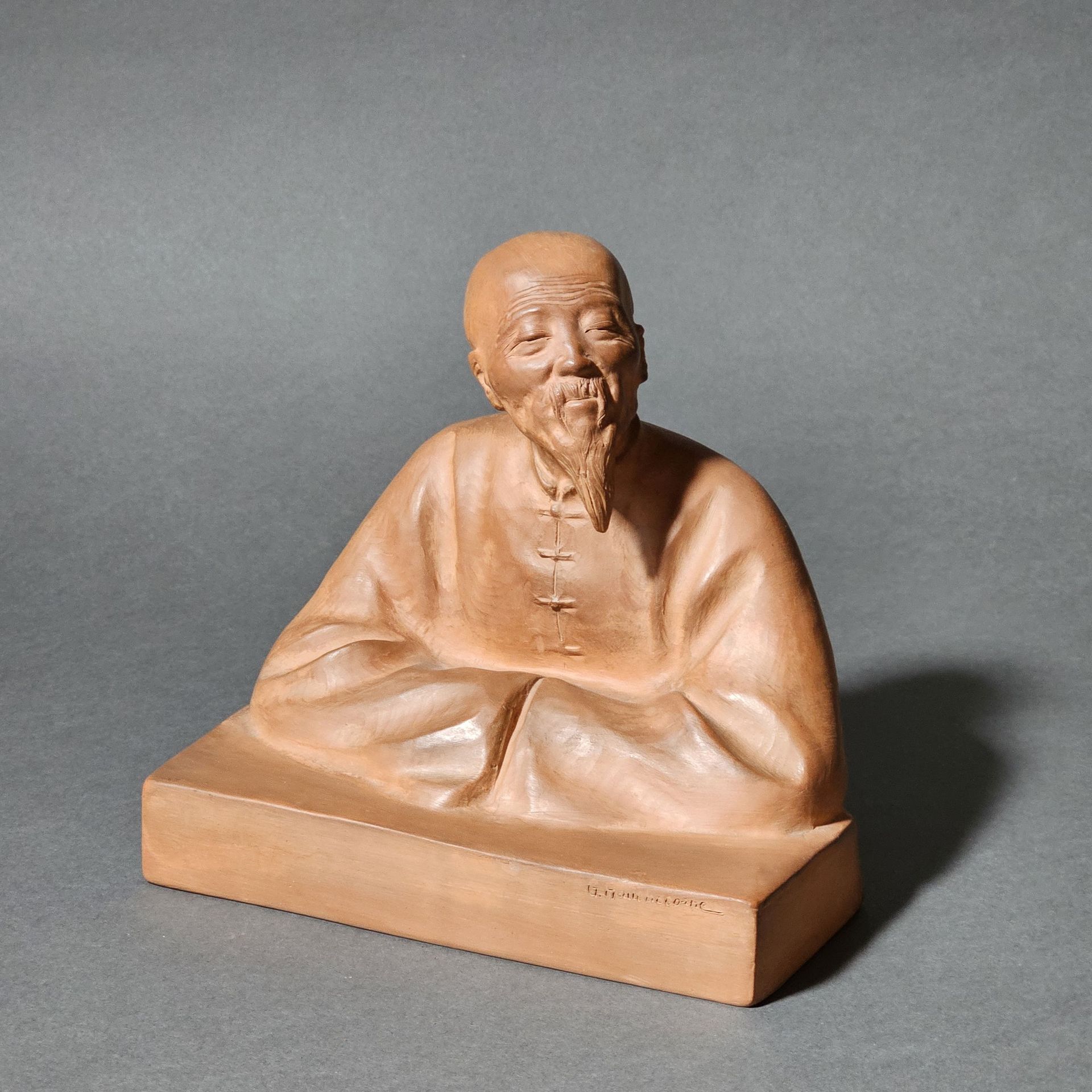 Null Gaston HAUCHECORNE (1880-1945). Büste eines Chinesen. Terrakotta-Abguss, au&hellip;