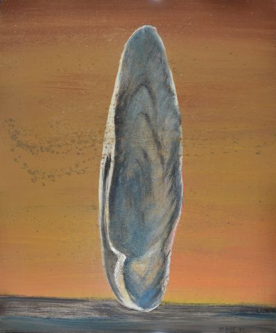 Null 米歇尔-比奥特 (1936-2020)

"立壳"。1997

沙子和油画在画布上，右下方有签名和日期，背面有标题

65x54厘米