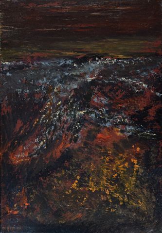 Null 米歇尔-比奥特 (1936-2020)

"在地球的中心"。2007

布面油画，左下方有签名和日期，背面有标题

50x35.5厘米