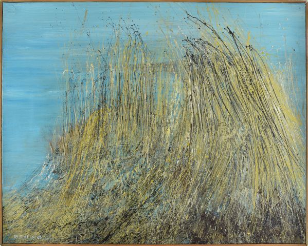 Null 米歇尔-比奥特 (1936-2020)

"蓝天下的草药"。1989

布面油画，左下方有签名和日期，背面有标题

50x65厘米