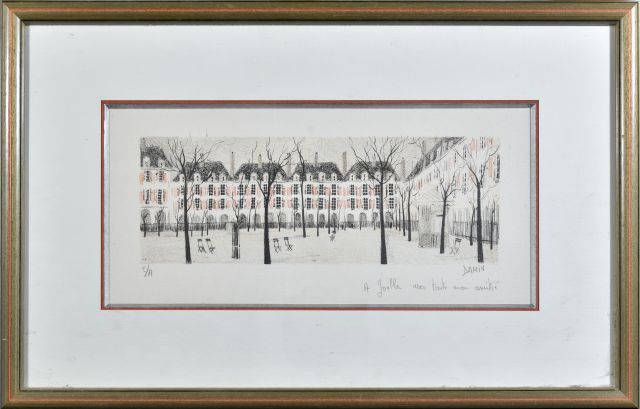 Null *Georges DAMIN (né en 1942)

Place des Vosges

Lithographie signée en bas à&hellip;
