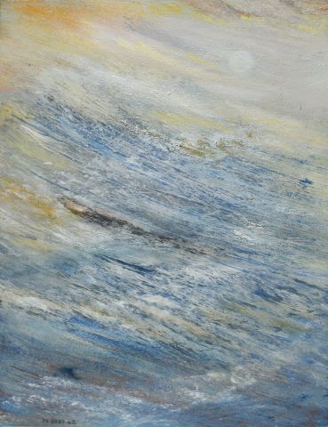 Null 米歇尔-比奥特 (1936-2020)

"海洋空间"。2002

沙子和油画在画布上，左下方有签名和日期，背面有标题

65x54厘米