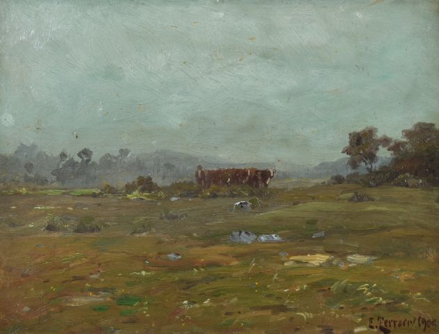Null Emile TERRAIRE (1858-1931)

Vaches dans la campagne, 1904 

Huile sur carto&hellip;
