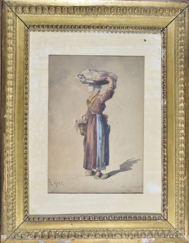 Null Charles Théodore SAUVAGEOT (1826-1883)

Paysanne porteuse de linge

Aquarel&hellip;