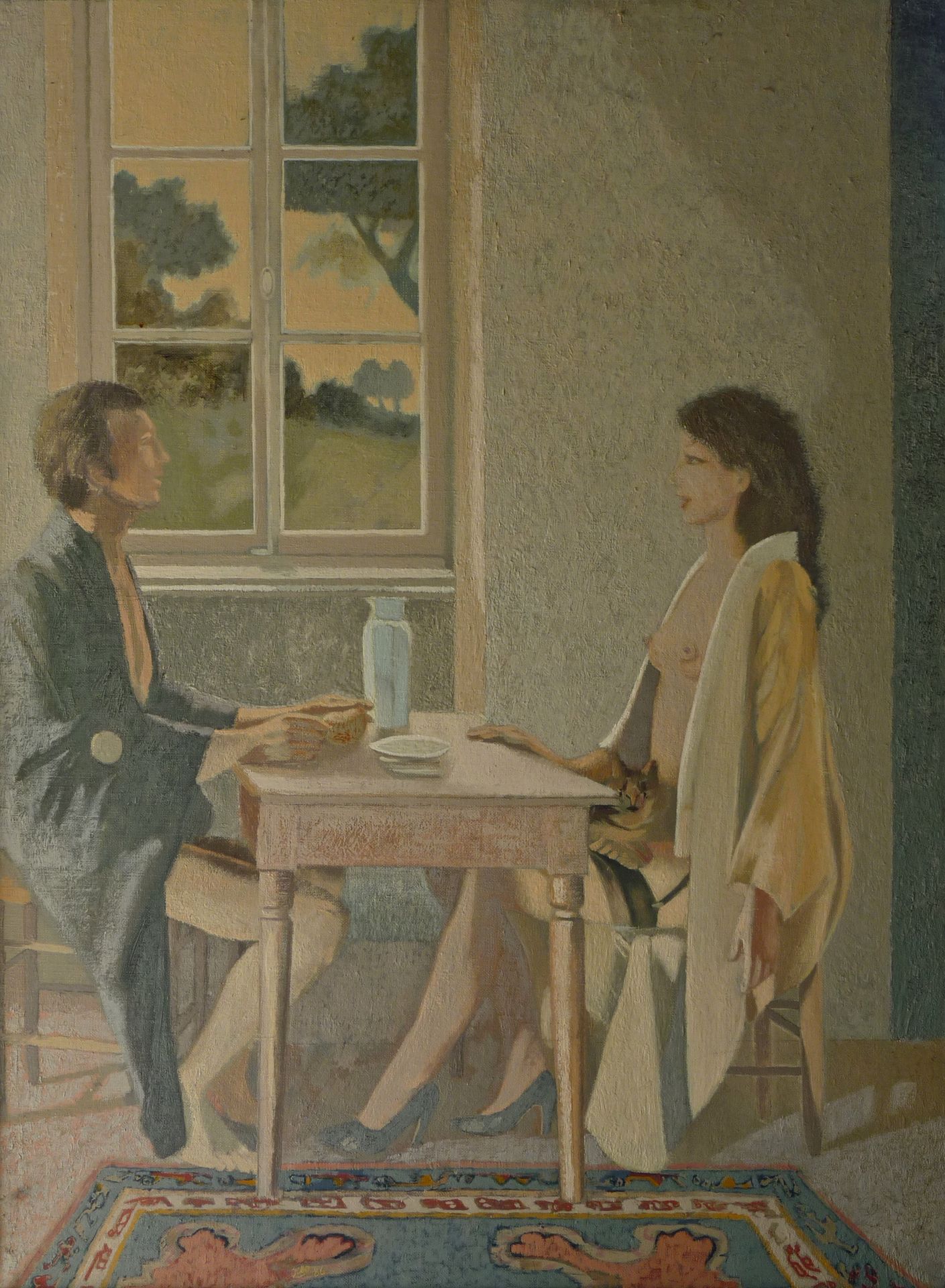 Null 让-克劳德-贝松-吉拉尔 (1938-2021)

桌子旁的夫妇，1986/1987

布面油画，左下方有图案和日期，背面有签名、标题和日期

81 &hellip;