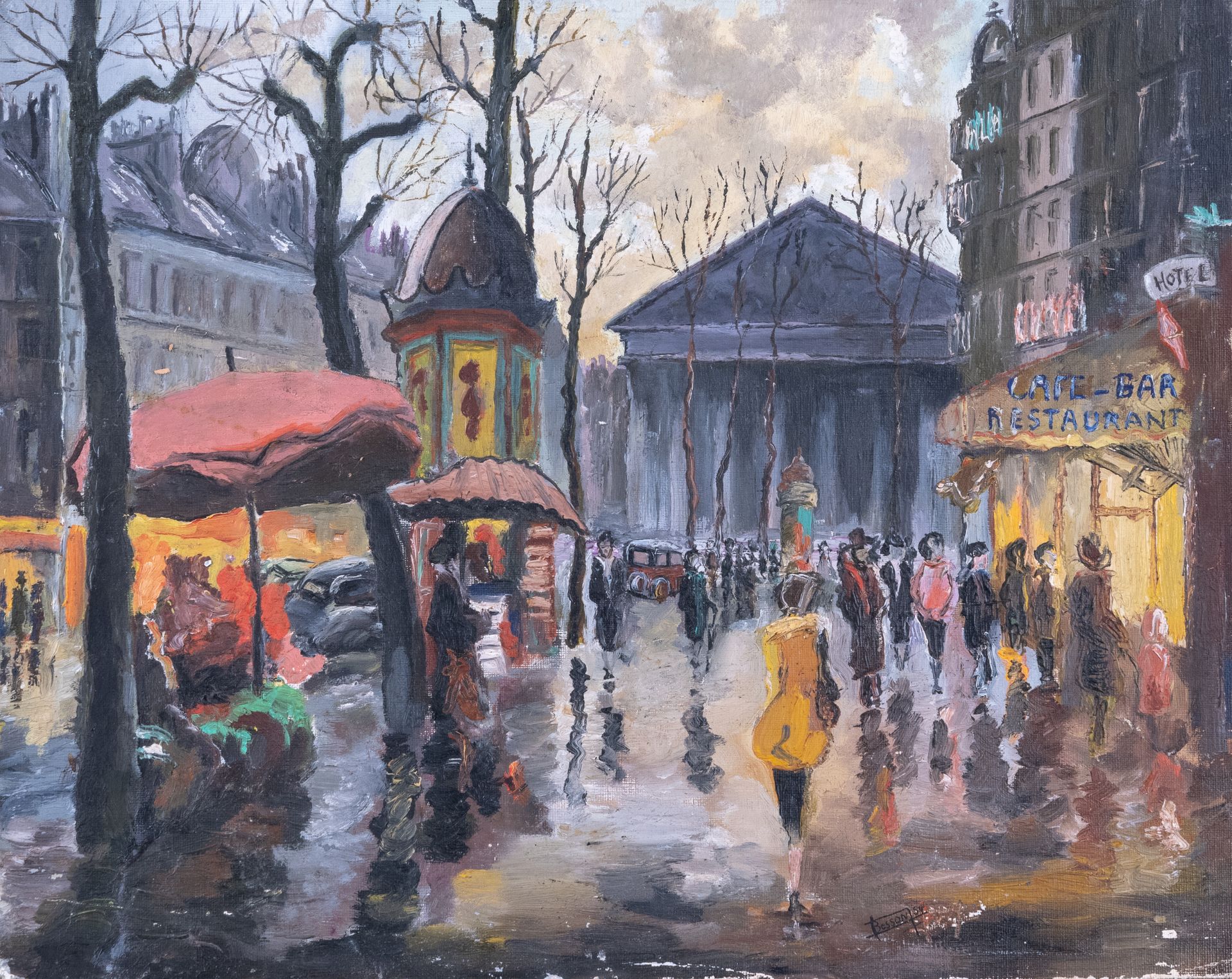 Null 让-克劳德-贝松-吉拉尔 (1938-2021)

La Madeleine, Paris, 1954.

布面油画，右下方有签名 "贝松 "和日期，&hellip;