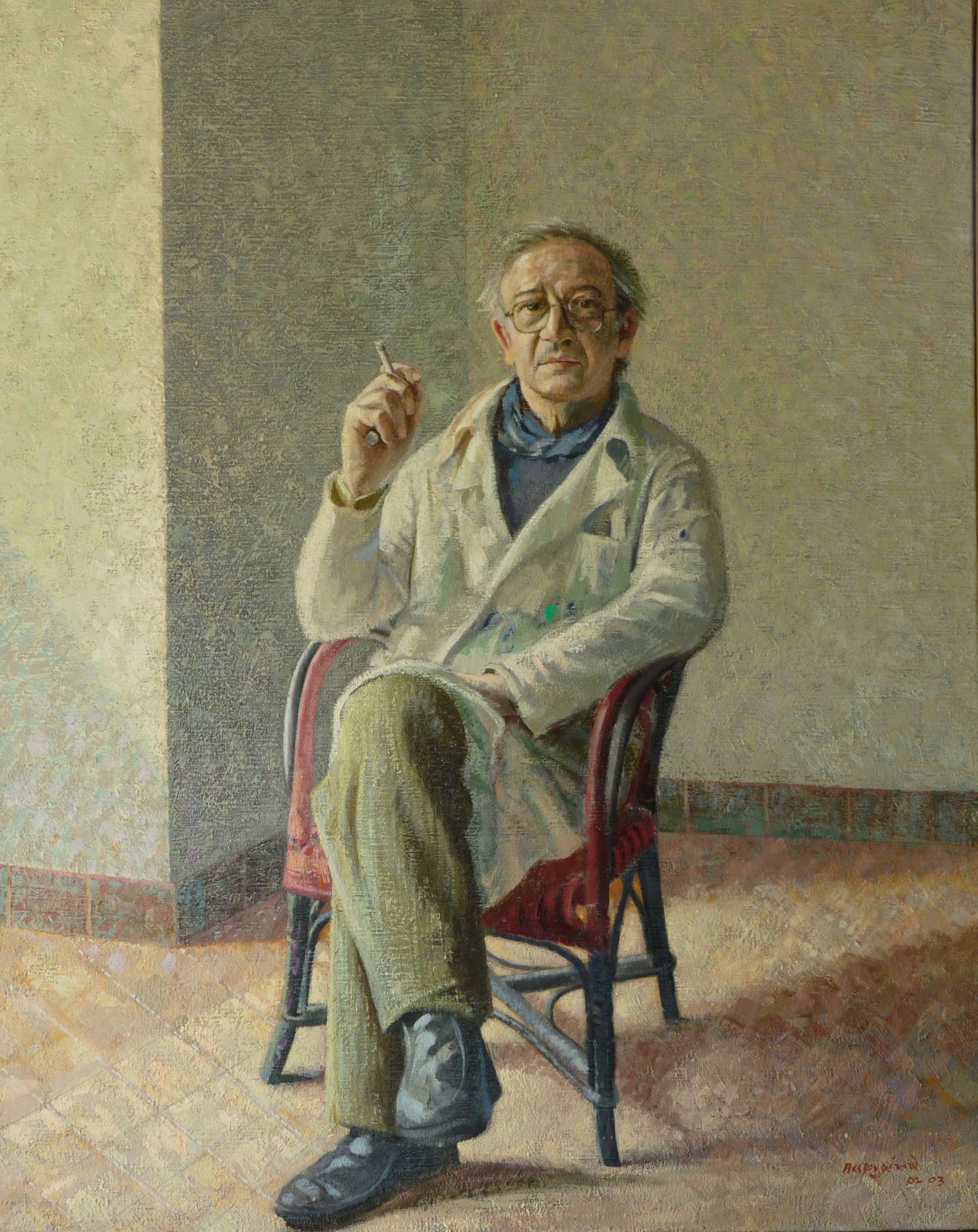 Null 
让-克劳德-贝松-吉拉尔 (1938-2021)



画家Lucien Granier的肖像, 2002/2003




布面油画，右下方有签名&hellip;