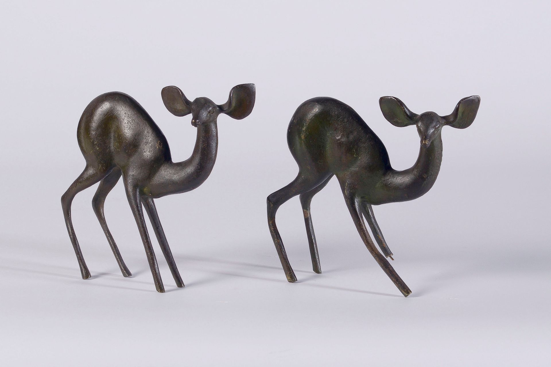 Null Raoh SCHORR (1901-1991) 

Deux faons en bronze 

Epreuves à patine brune, s&hellip;
