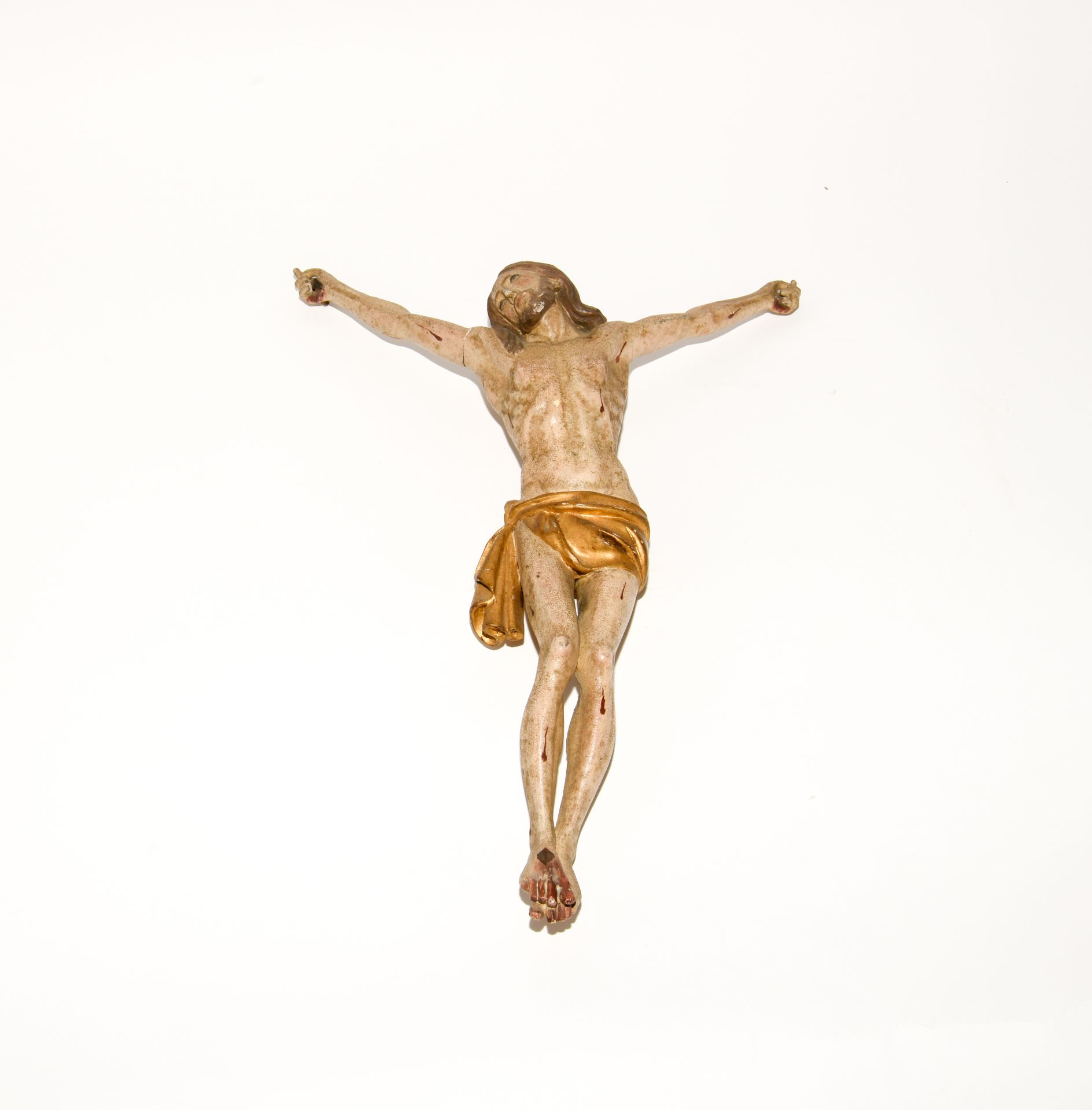 Null 多色木制的基督，镀金的围栏

萨瓦，19世纪初

尺寸。宽度：27厘米 - 高度：40厘米



(可见的损坏和缺失的部分，十字架丢失)



专家：&hellip;