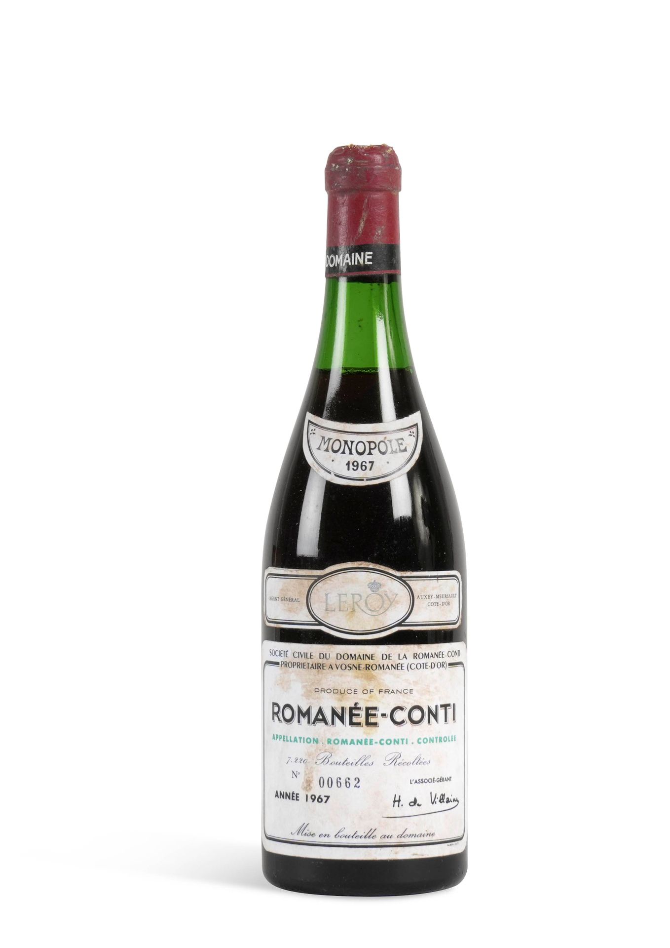 Null 1 B ROMANÉE-CONTI (Grand Cru) (3,5 cm; e.T.H; n° 00662; clm.S; c.C. Dented;&hellip;