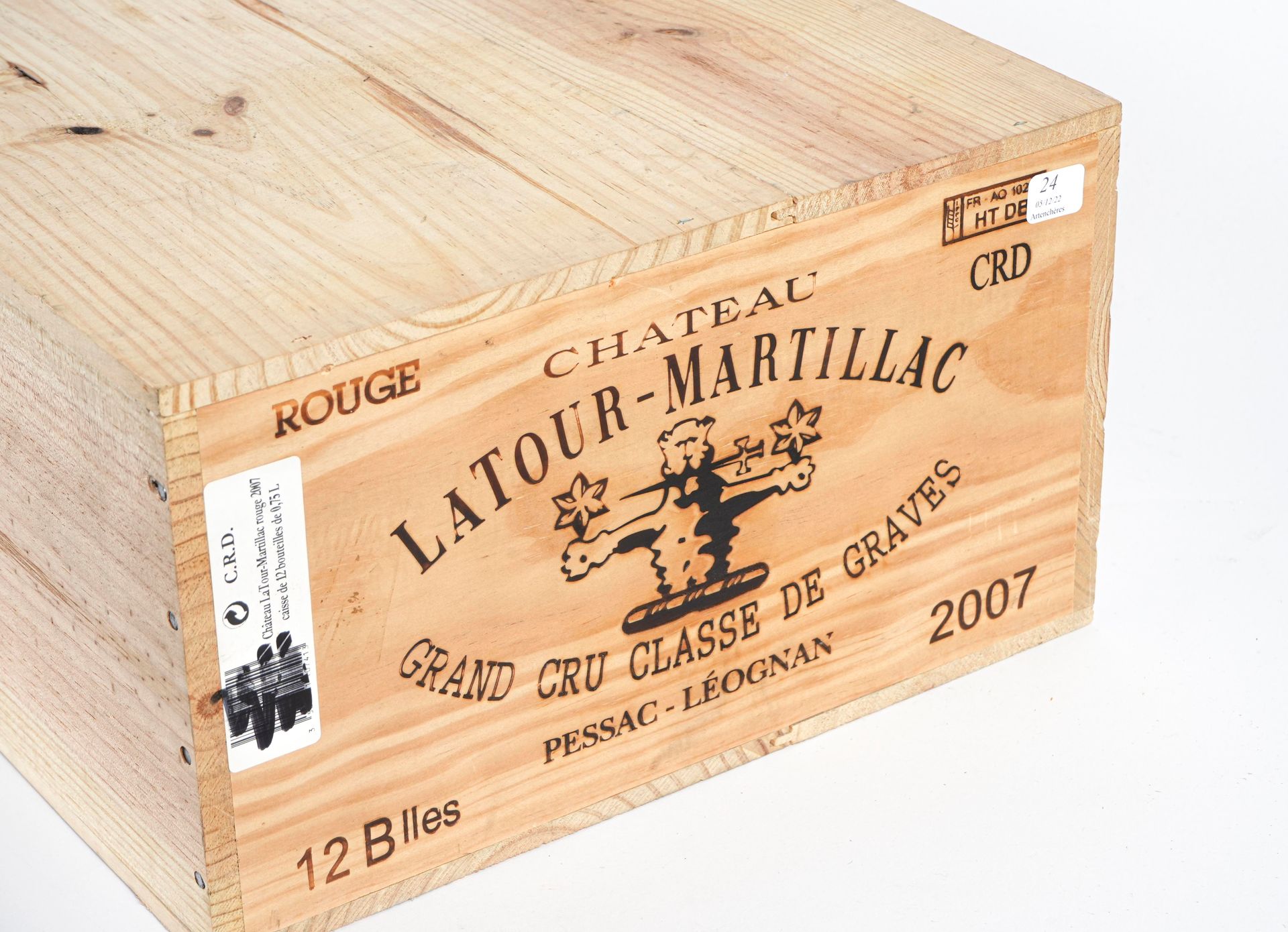 Null 12 B CHÂTEAU LATOUR-MARTILLAC Rosso (cassa di legno originale) CC Graves 20&hellip;