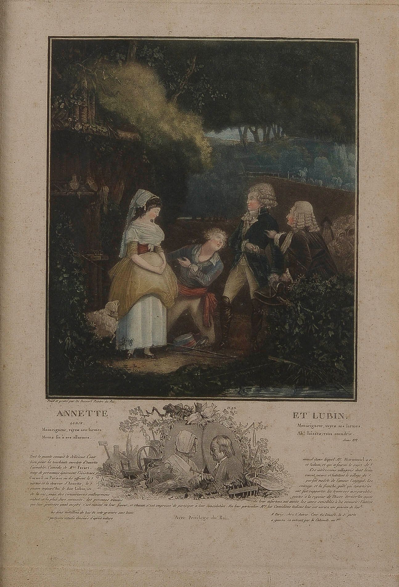 Null 菲利贝尔-路易-德布库尔 (1755-1832)

安妮特和卢宾。178

彩色水粉画

费奈尔22

后期印刷品的证明

27 x 22.8厘米（4&hellip;