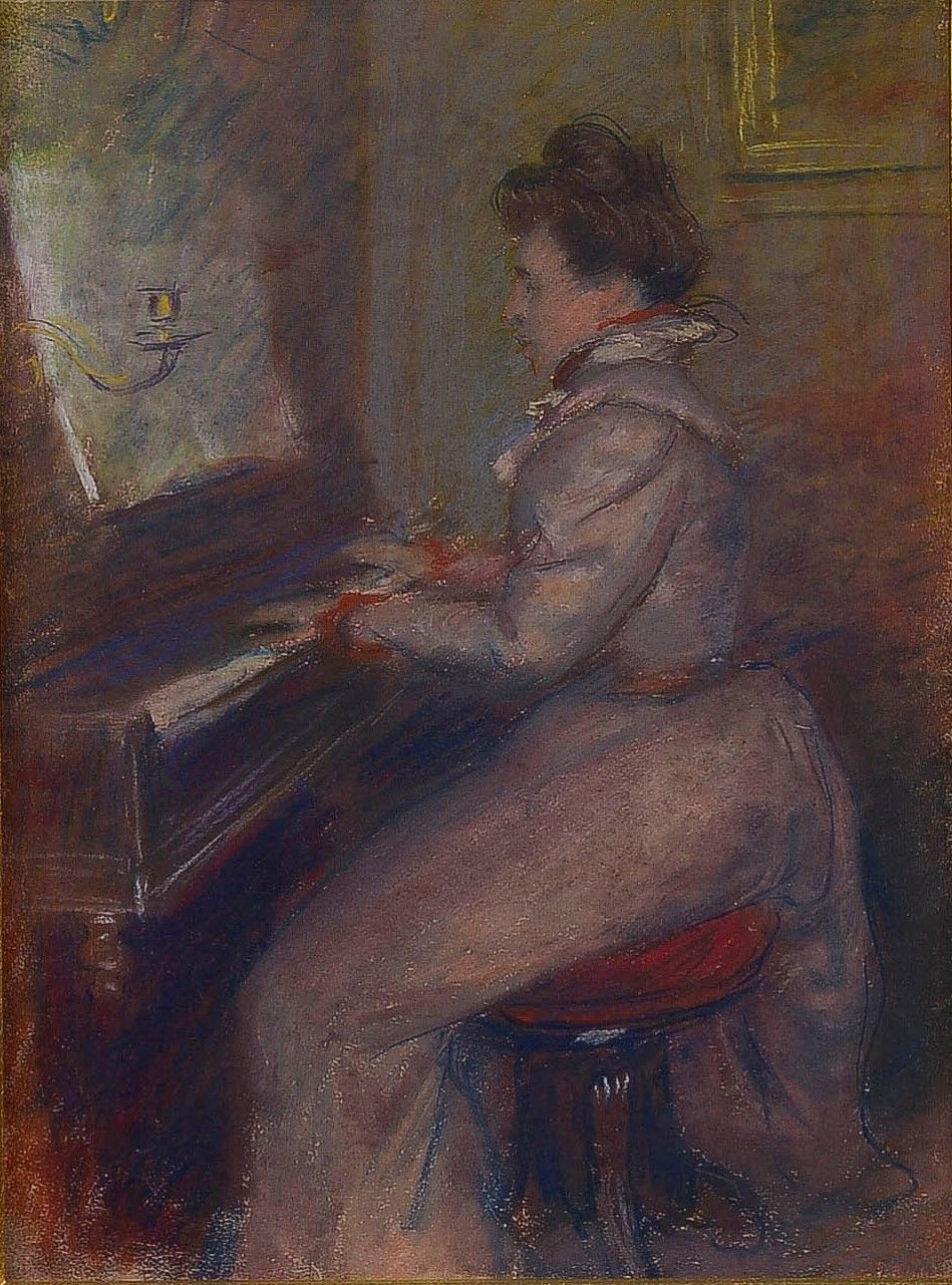 Null 弗朗索瓦-约瑟夫-吉格特 (1860-1937)

朱丽叶-杜波依斯在钢琴前，巴黎，约1895年

灰色

46,5 x 35 cm (展出中)

展&hellip;