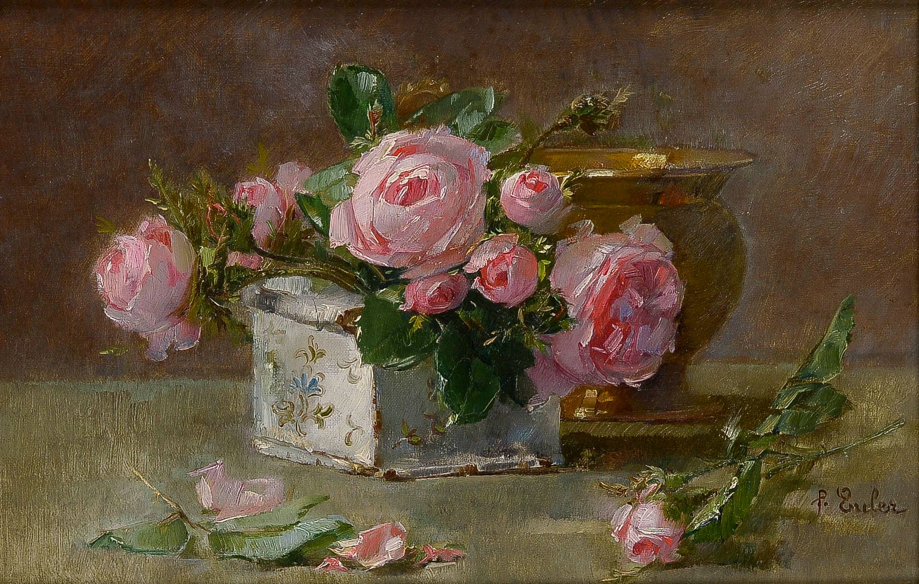 Null 皮埃尔-尤勒(Pierre EULER) (1846-1915)

玫瑰花束

布面油画，右下角有签名

27 x 41厘米