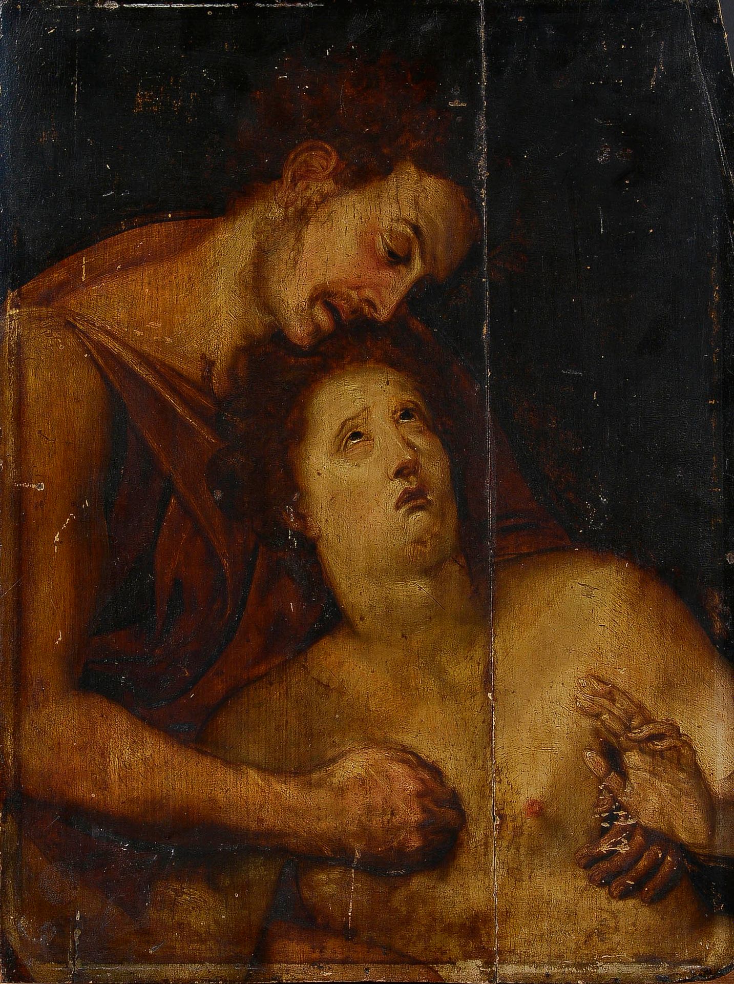 Null 17世纪初的弗拉芒画派

有两个人物的场面

板上油彩

裂缝和右上角缺失

58 x 44 厘米