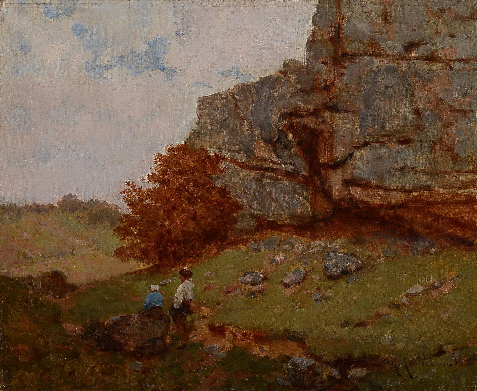 Null 查尔斯-蒙特勒沃(Charles MONTLEVAULT) (1835-1897)

在布吉乡下开会

布面油画，右下方有签名

50 x 61厘米