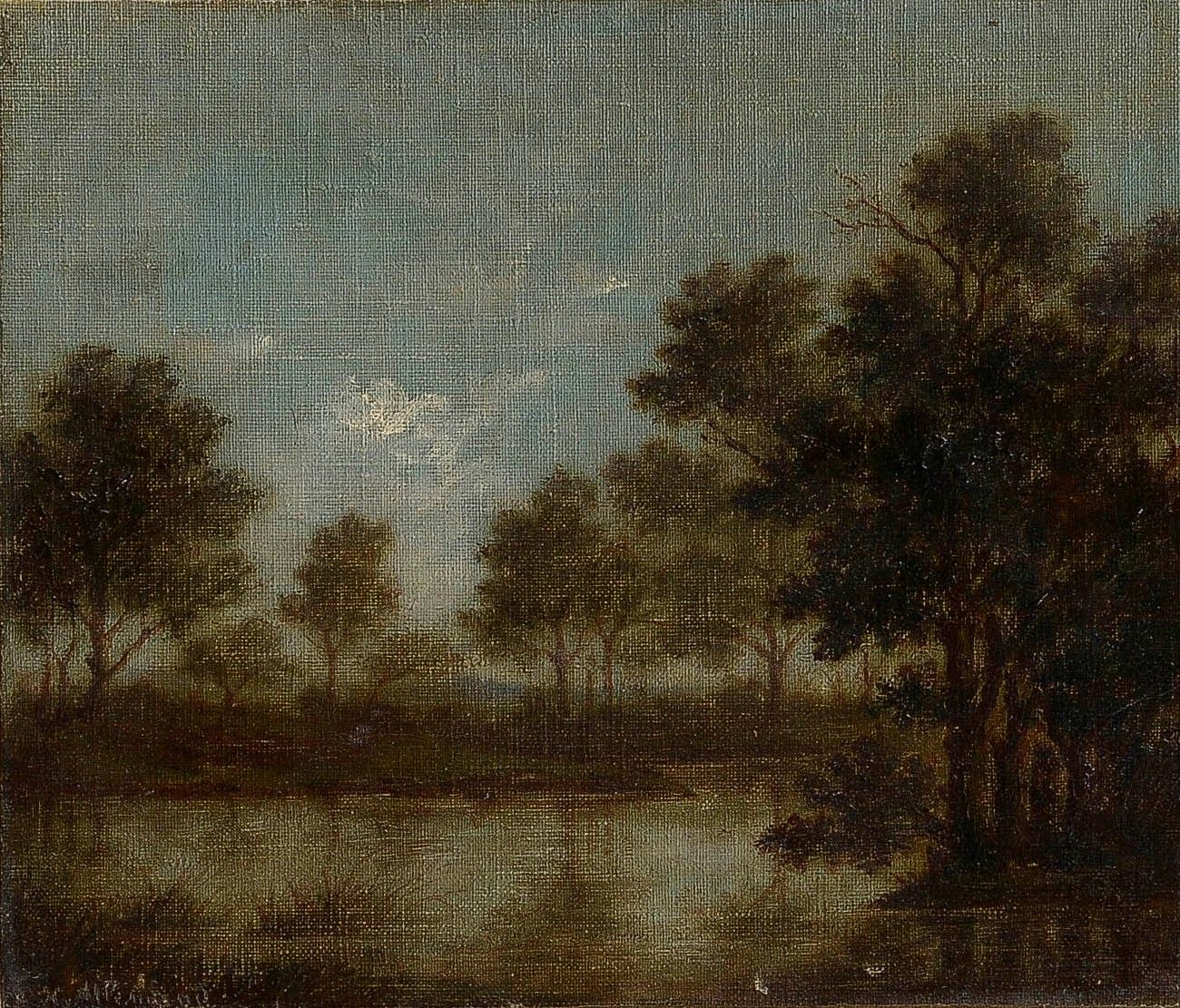 Null 赫克托-阿莱曼德 (1809-1886)

带有池塘的景观

粘贴在画板上的油画，左下方有签名

20,5 x 24,5 cm
