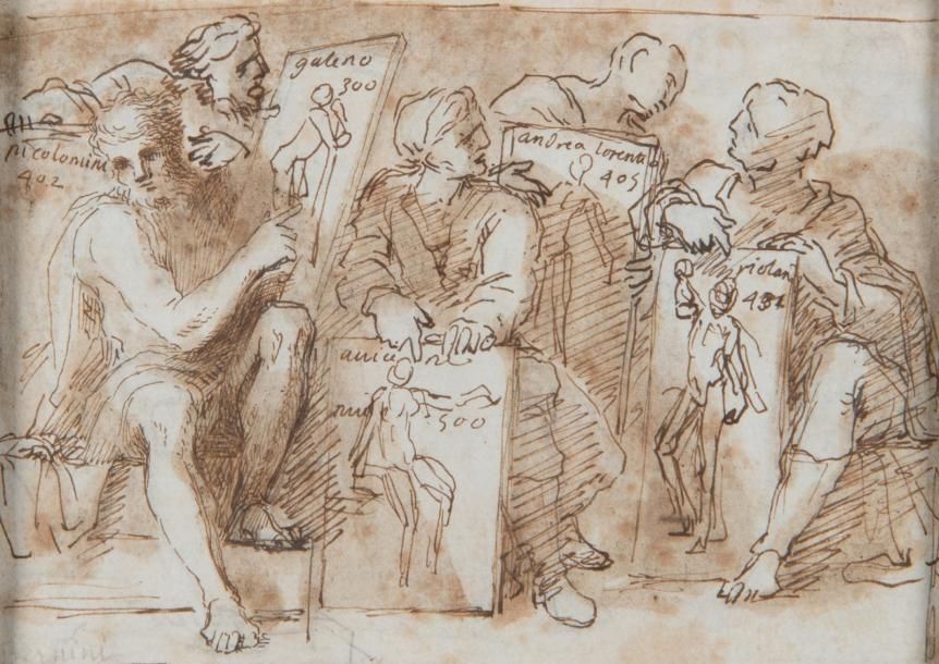 Ecole italienne du XVIIe siècle Artistes présentant leurs académies Plume et enc&hellip;