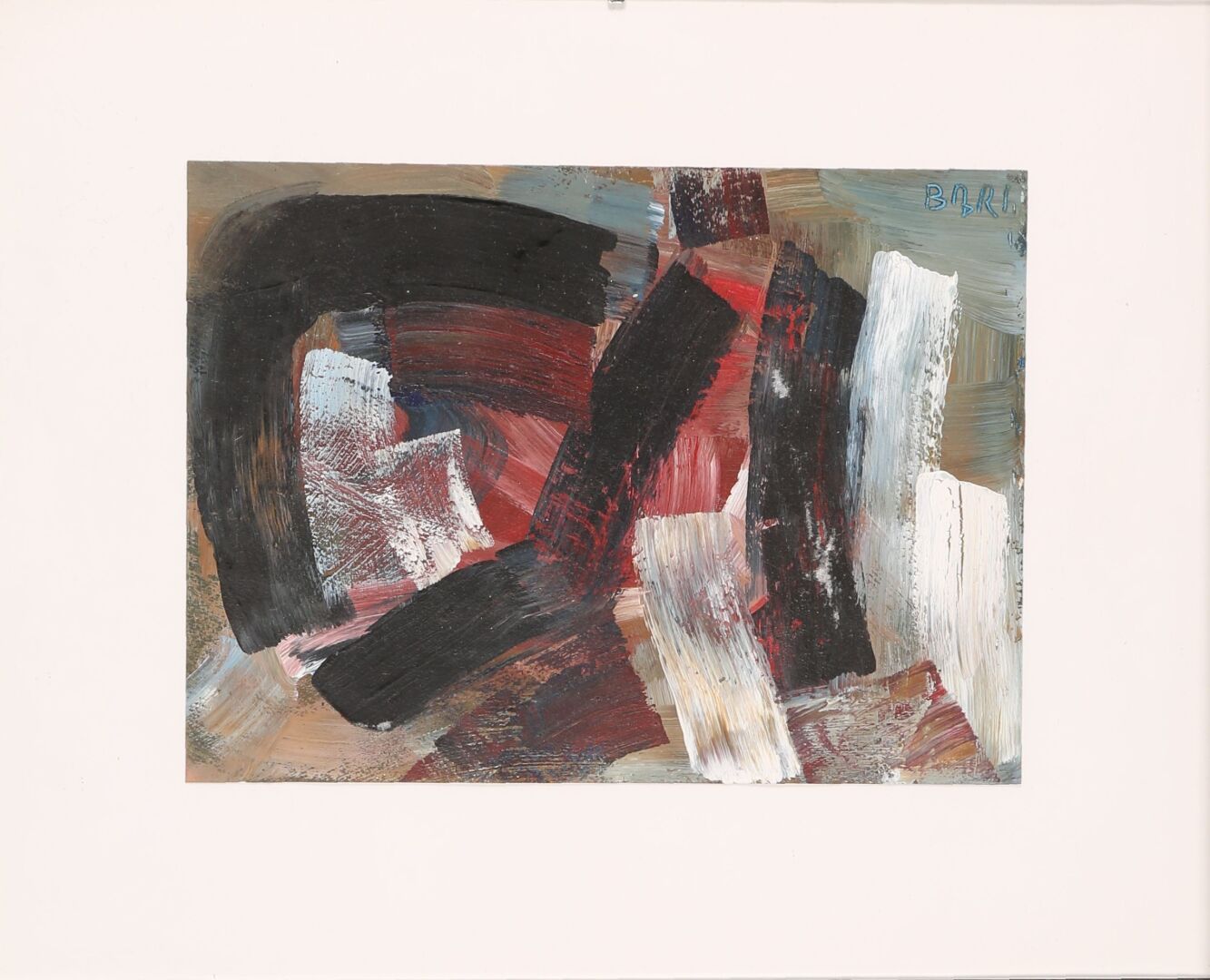 BRIA BARI (1933-2020) 
Composition abstraite. 
Acrylique sur papier. Signé en ha&hellip;