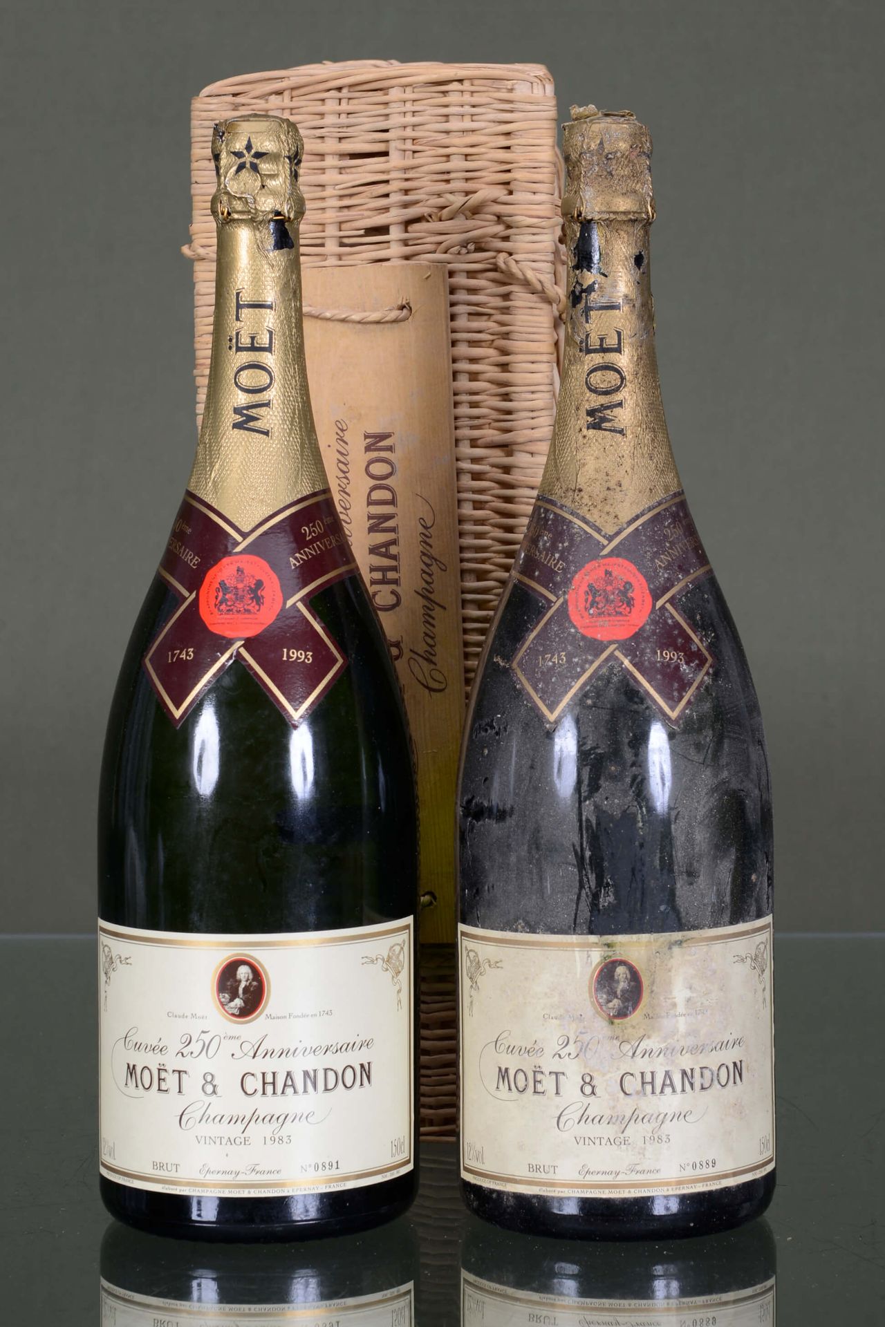 CHAMPAGNE Moët & Chandon 2 magnums (1,5 L), Cuvée 250e anniversaire, cosecha 198&hellip;