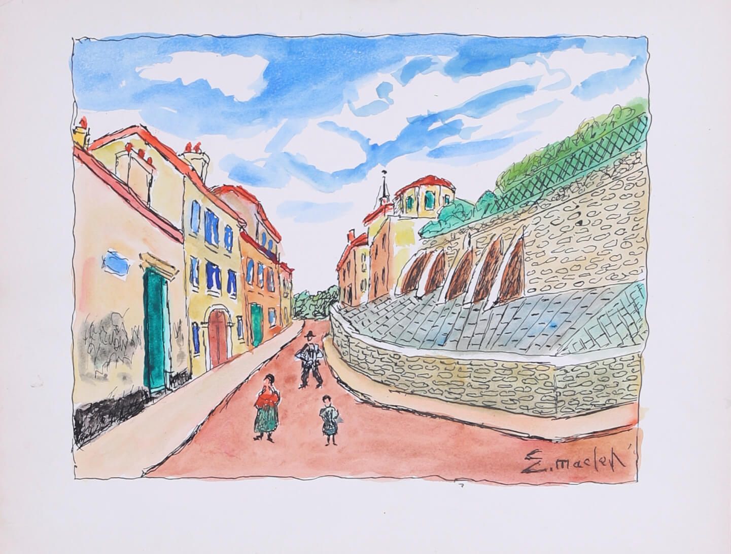 Elisée MACLET (1881-1962) 4 œuvres  Aquarelle sur papiers signés en bas à droite&hellip;