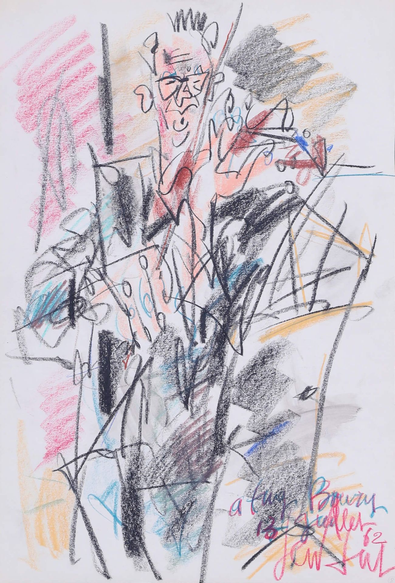 GEN PAUL (1895-1975) 小提琴家 1962年 纸上粉彩画，签名，日期，献给 "Eug.右下方有 "Boury "字样 54 x 36 cm