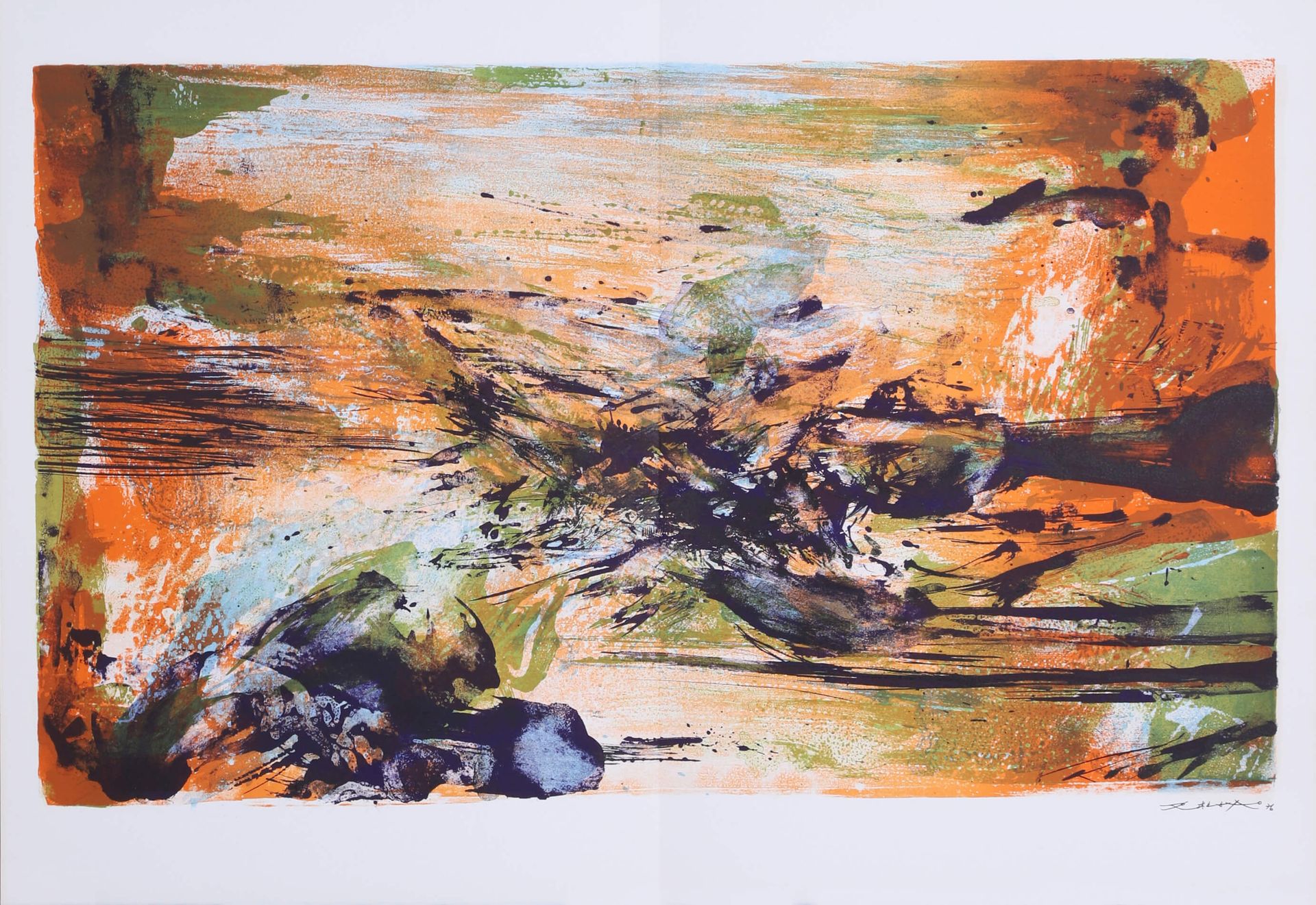 ZAO WOU-KI (1920-2013) A la gloire de l'image et art poétique 1976 Lithographie &hellip;