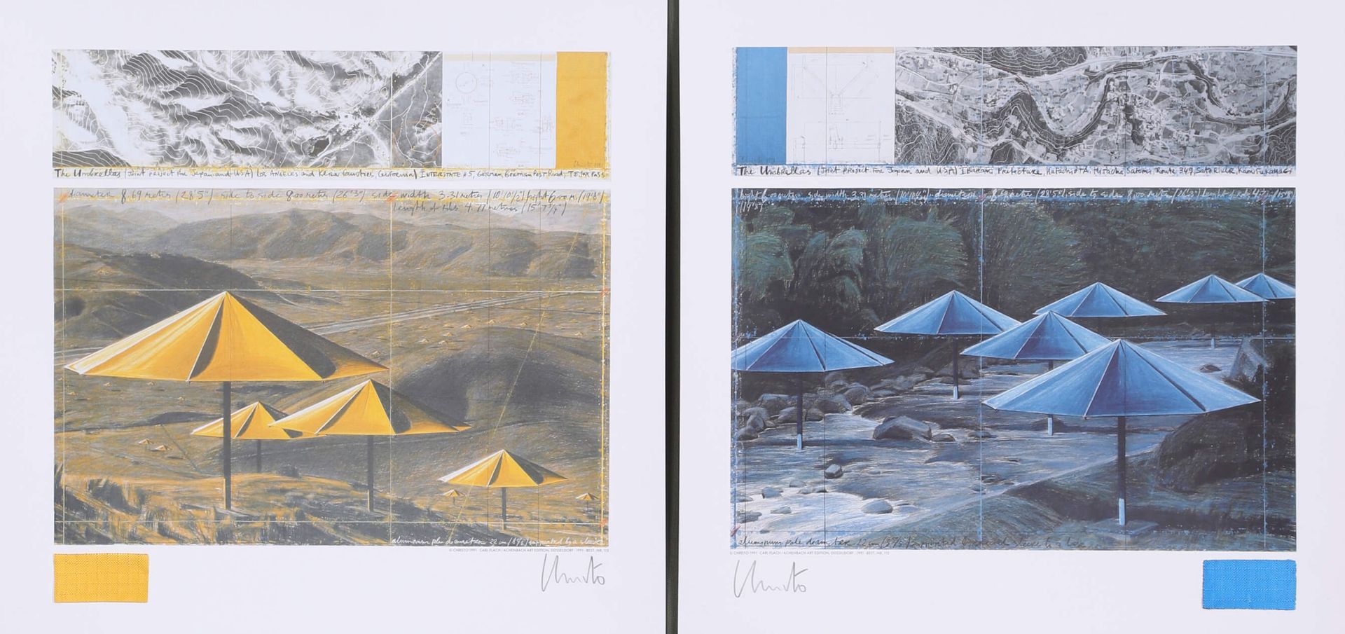 Christo (1935-2010) & Jeanne-Claude (1935-2009) Yellow Umbrellas & Blue Umbrella&hellip;