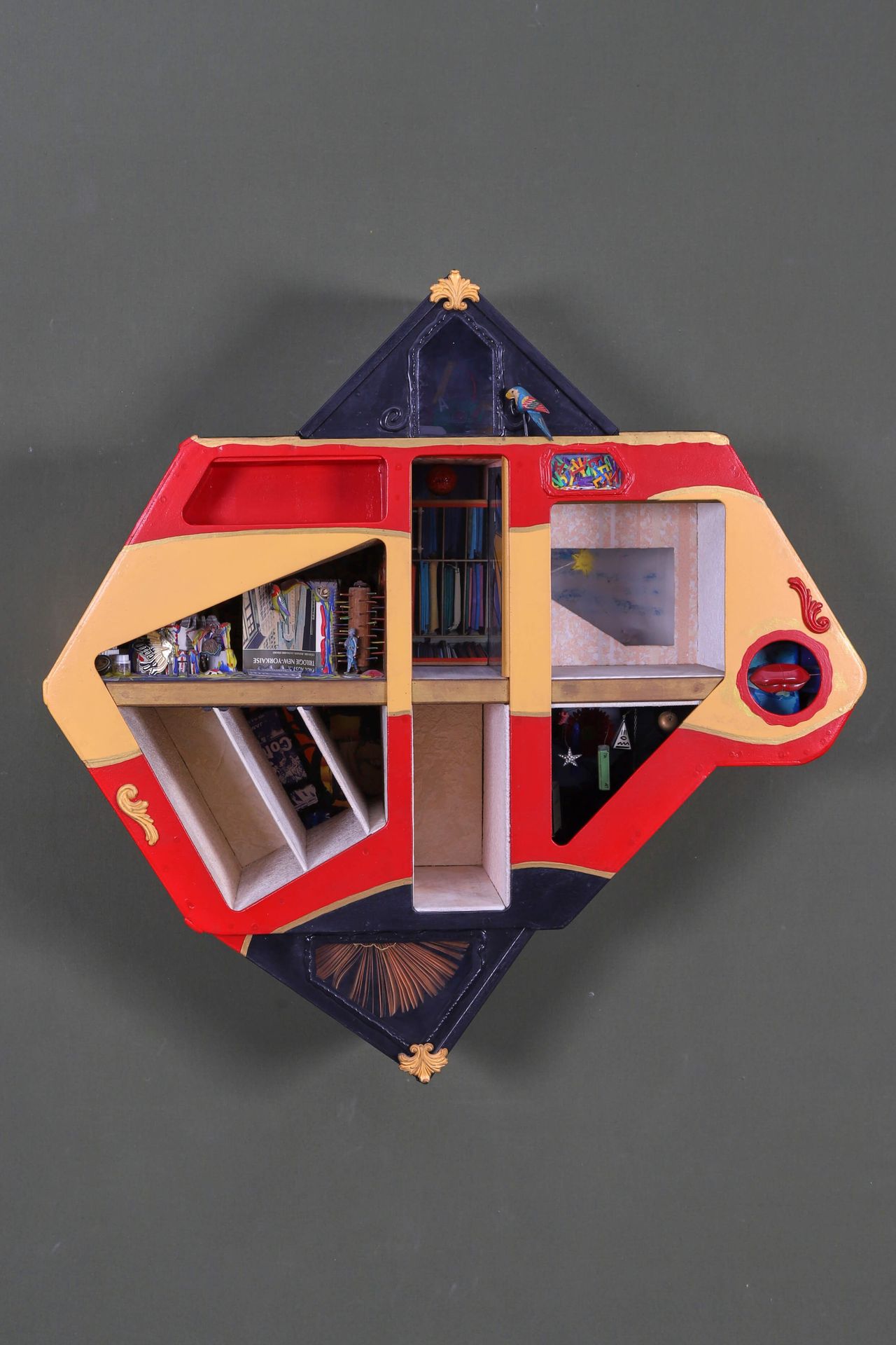 Daniel Knoderer (né en 1948) Libreria da parete, pezzo unico 1998 In legno dipin&hellip;
