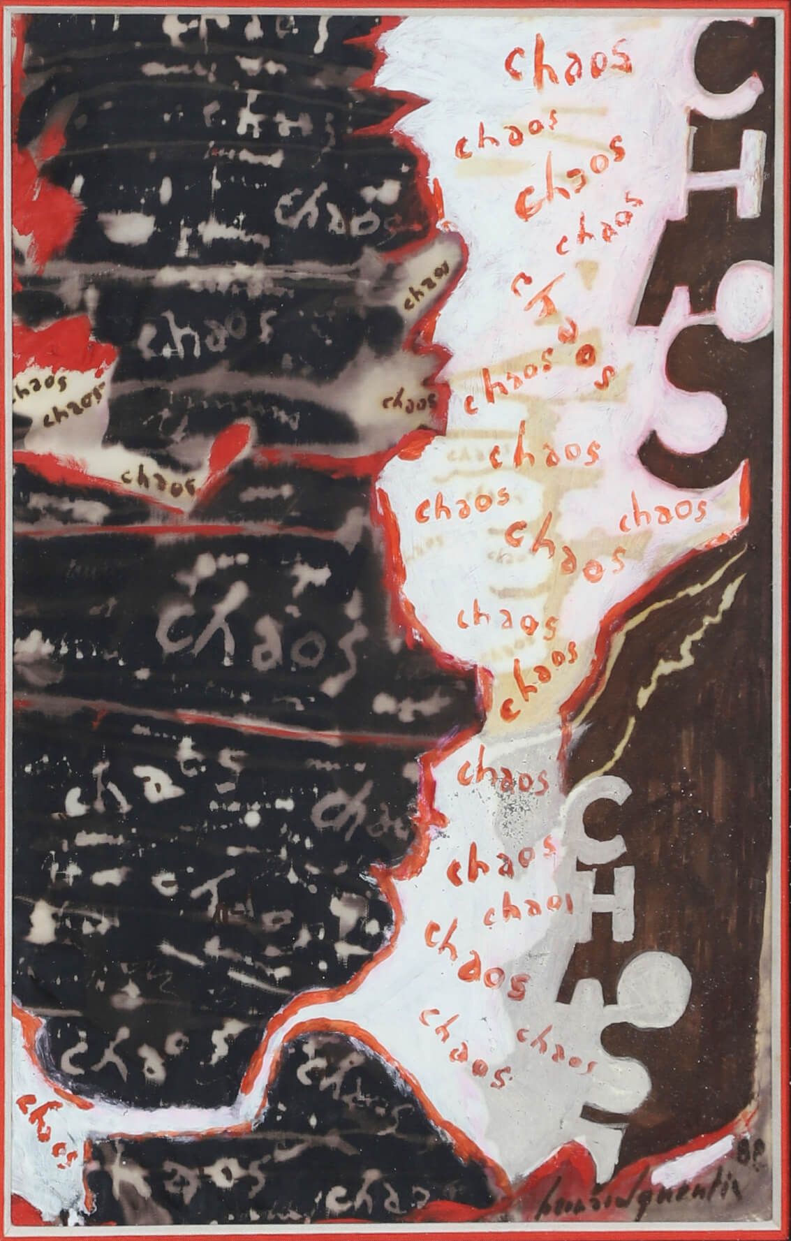 Bernard Quentin (1923-2019) Chaos 1988 布面混合媒体，右下角有签名和日期 40,5 x 25,5 cm 出处：背面贴有戛纳&hellip;