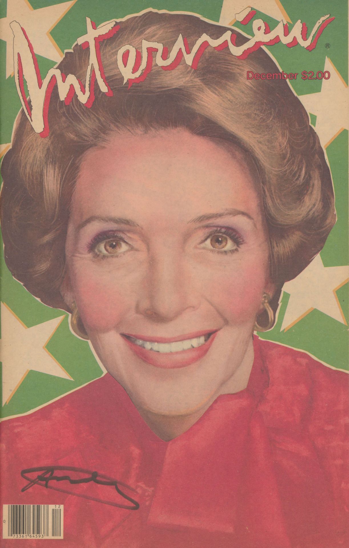 Andy Warhol (1928-1987) Magazine Interview, Nancy Reagan 1981 Signé au feutre su&hellip;