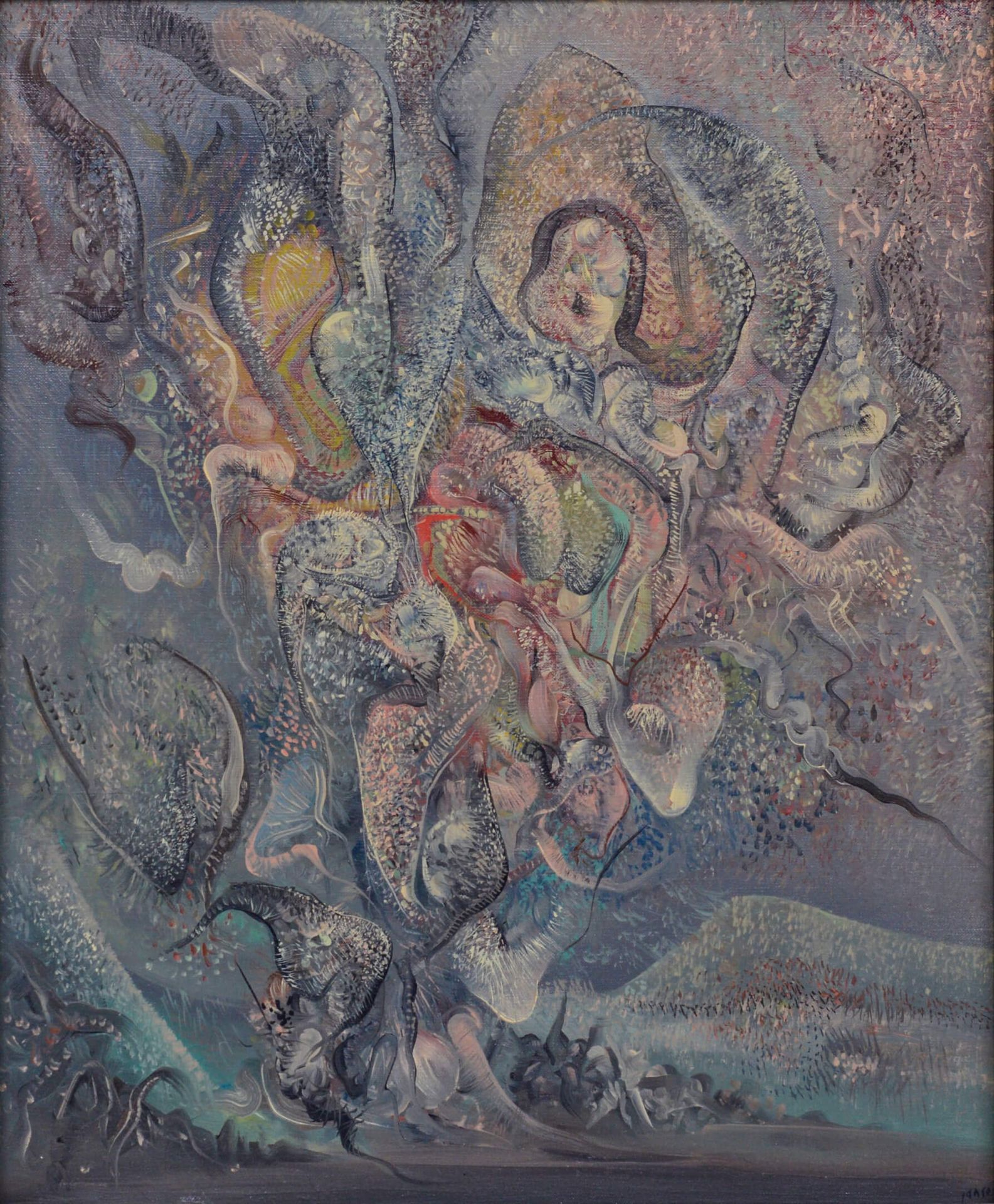 Marc JANSON (1930-2022) 布面油画，背面有签名 46 x 38 cm 状况报告: 有框