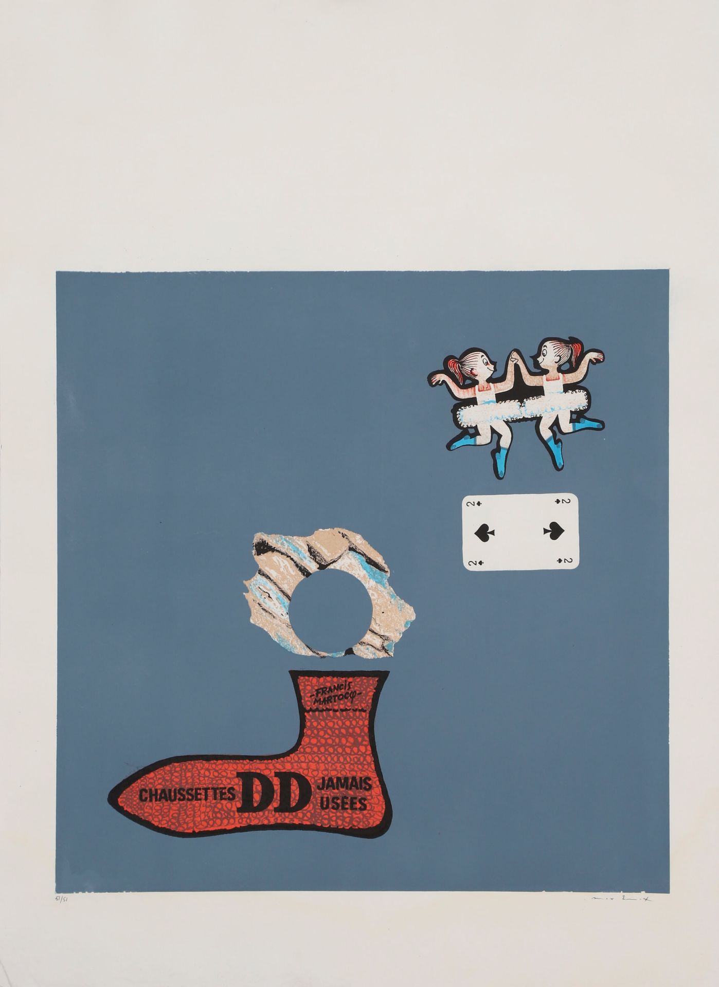 Max ERNST (1891-1976) Chaussettes DD Lithographie sur papier signé en bas à droi&hellip;