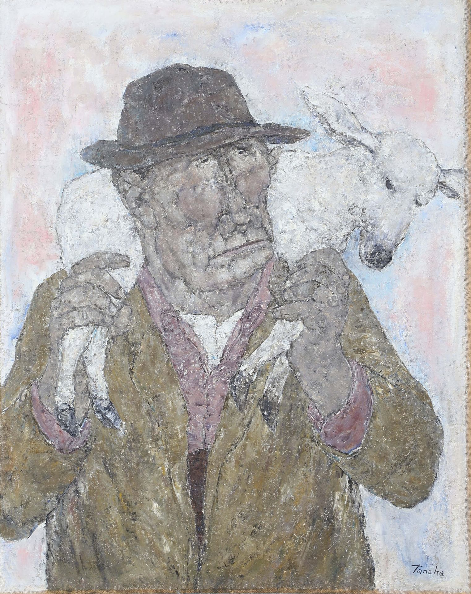 Akira TANAKA (1918-1982) The Shepherd 1978 Oil on canvas signed lower right, cou&hellip;