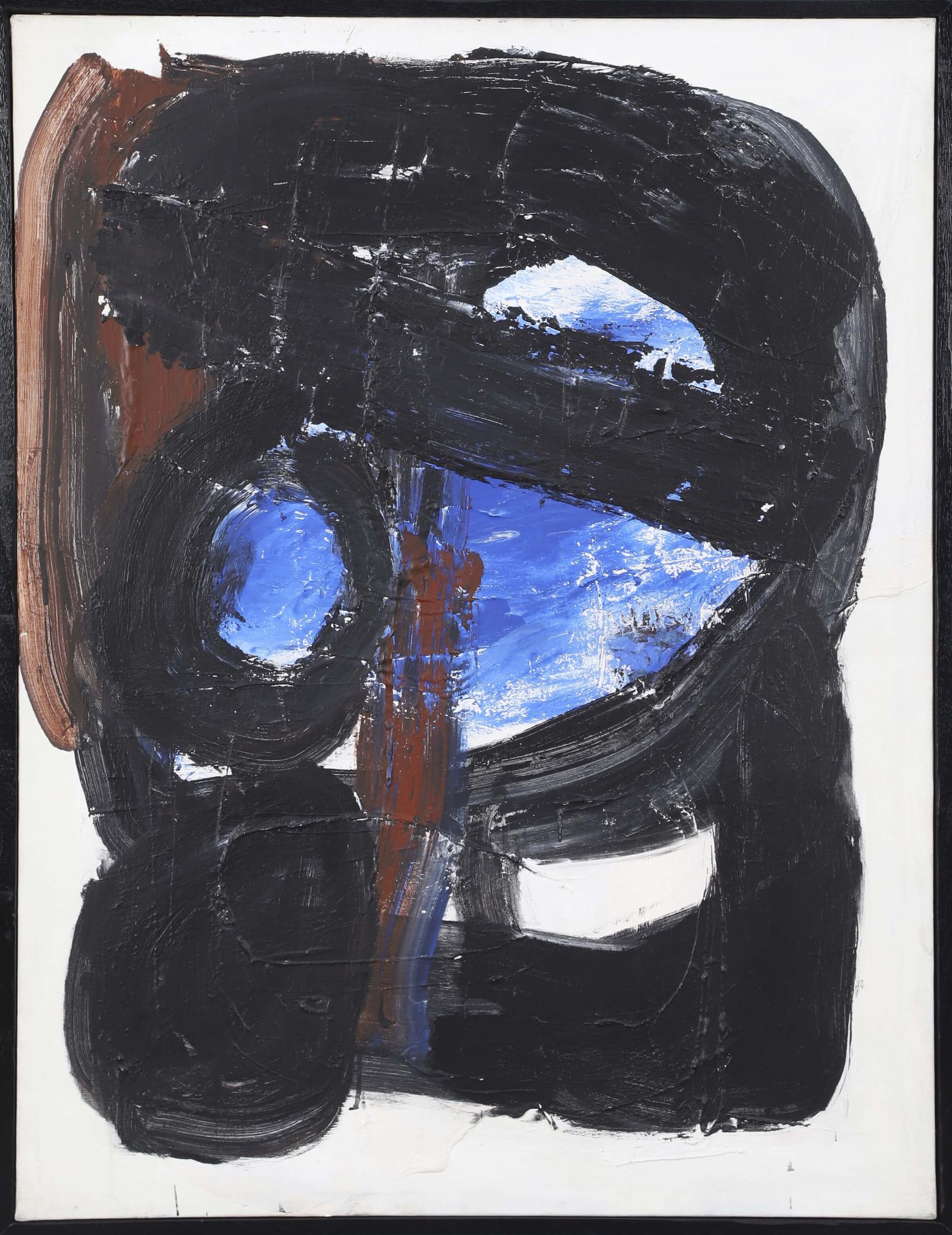 Nonda, Epaminondas Papadopoulos dit (1922-2005) Figure noire circa 1970 Acryliqu&hellip;