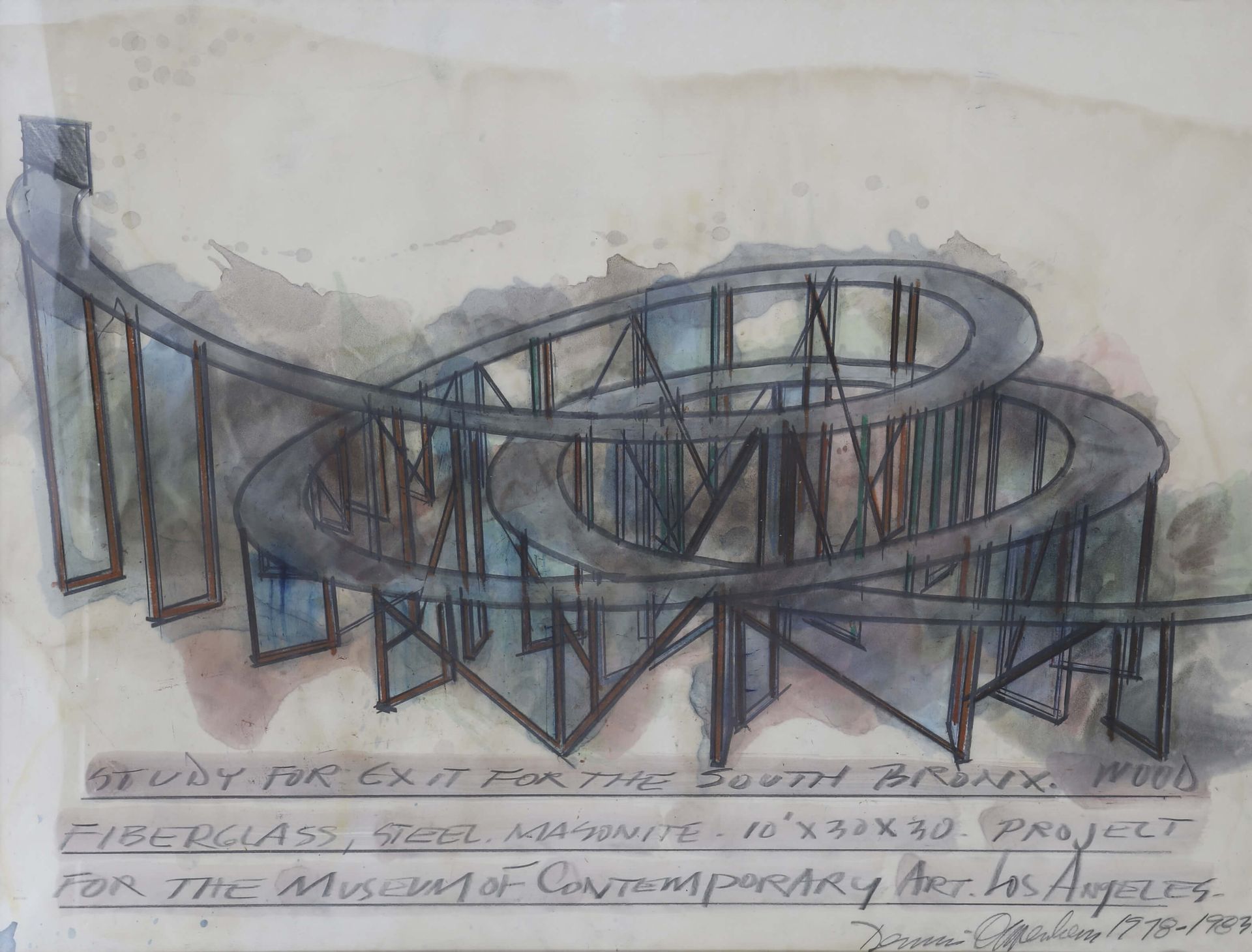 Dennis Oppenheim (1938-2011) Study for exit for the south Bronx. Project for the&hellip;