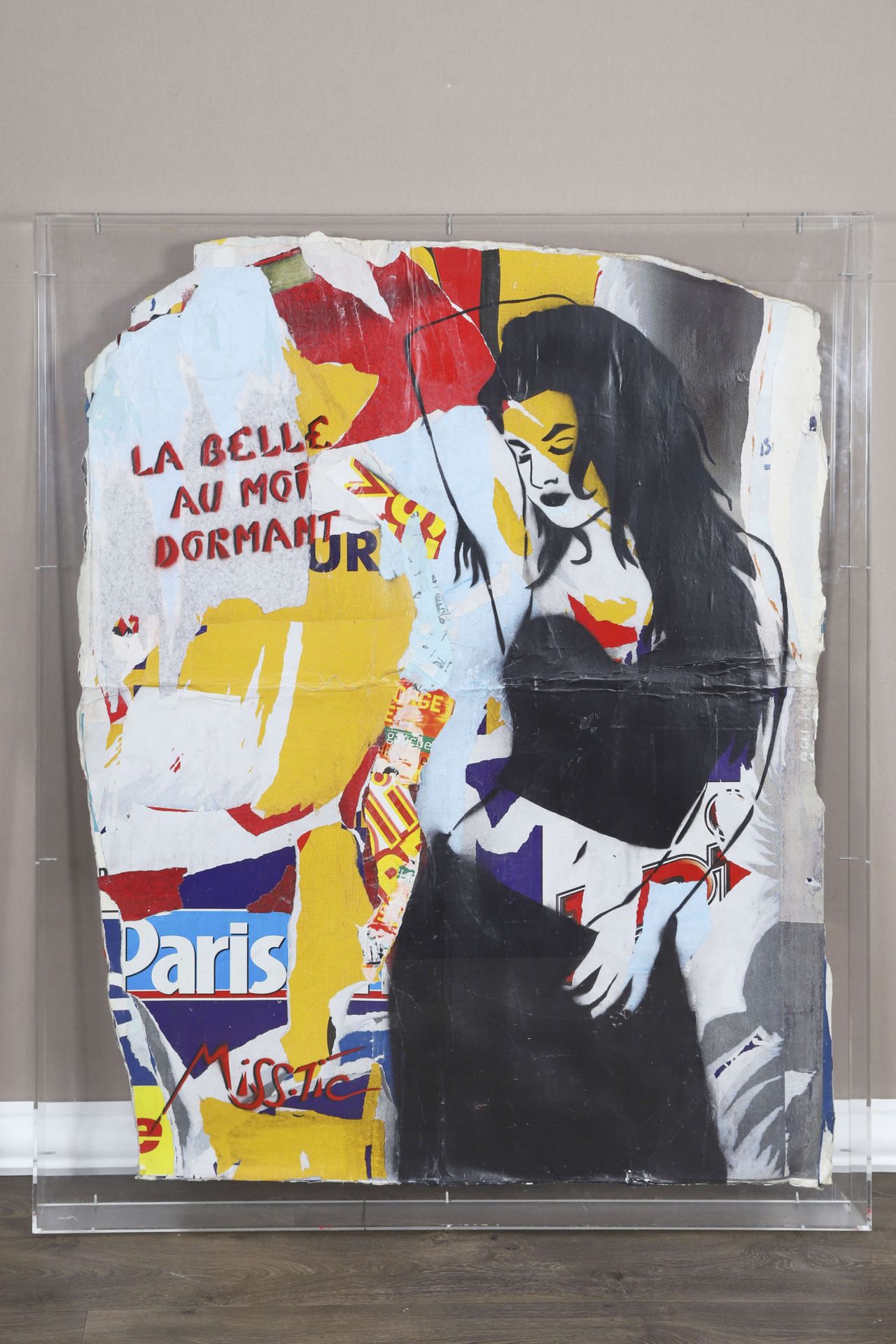 Miss Tic (1956-2022) La Belle au Moi Dormant Mixed media - stencil, aerosol - on&hellip;