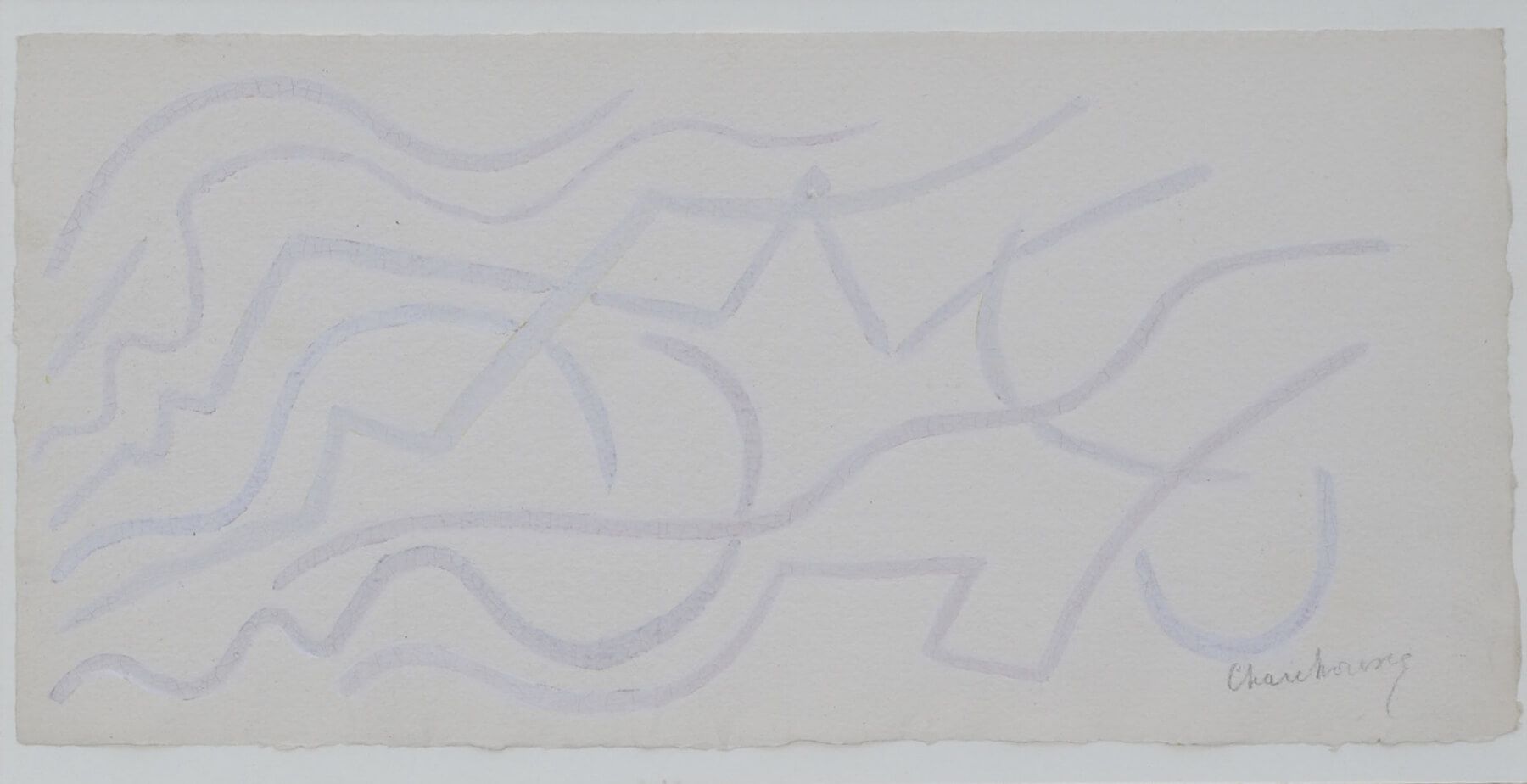 Serge Charchoune (1888-1975) 全景》一书的插图项目，约1963年 纸上水粉画，右下角签名 15 x 32 cm 出处： > 前皮埃尔&hellip;