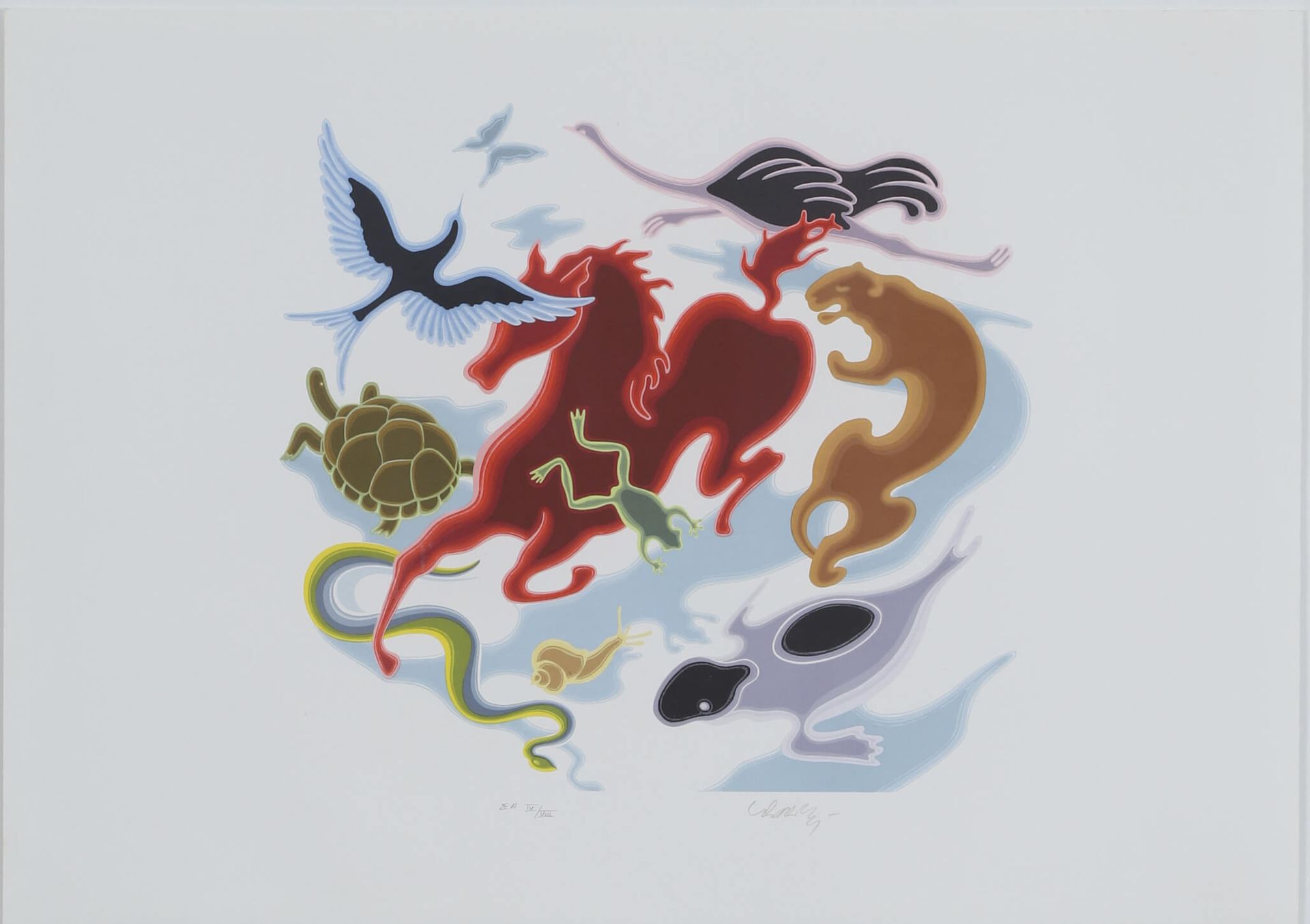 Victor Vasarely (1906-1997) Étude de mouvement - Zoo 1986 Lithographie sur papie&hellip;