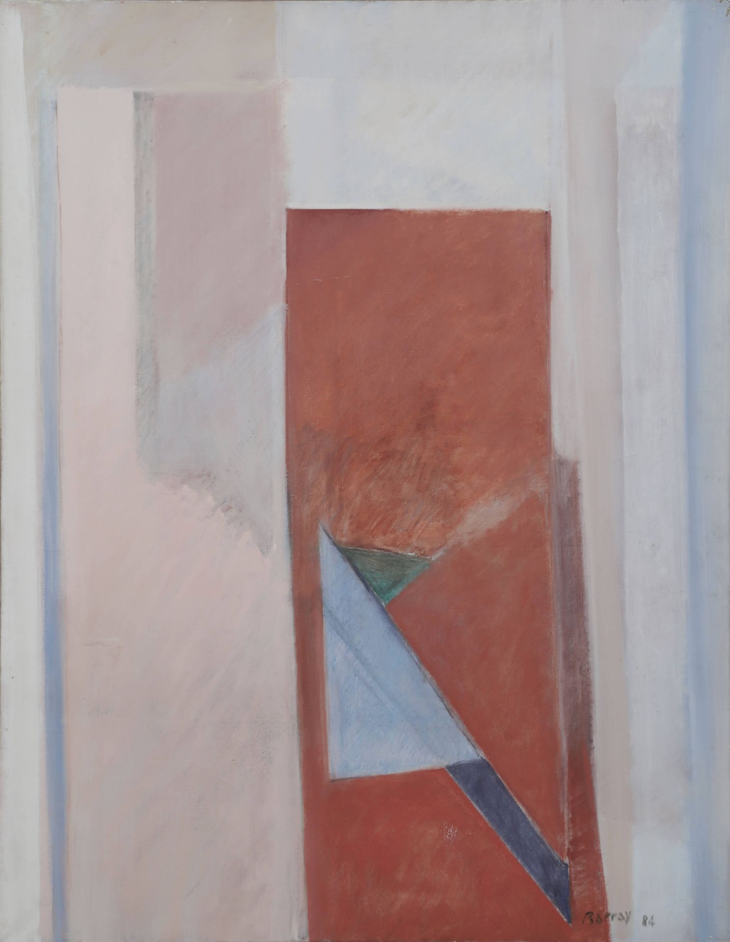 Jean-Paul Barray (1930-2012) 垂直地平线 1984 布面油画，右下方有签名和日期，背面有标题 146 x 114 cm