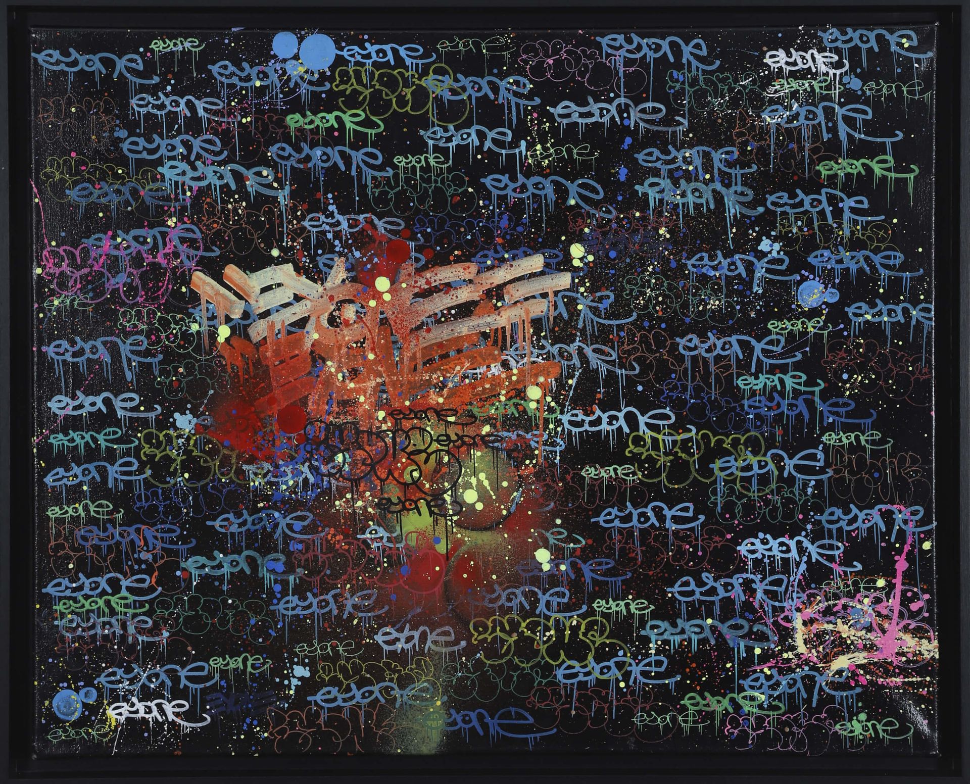 Eyone (né en 1976) 大爆炸 2013 丙烯酸和喷涂在画布上，背面有签名、日期和标题 65 x 80 cm