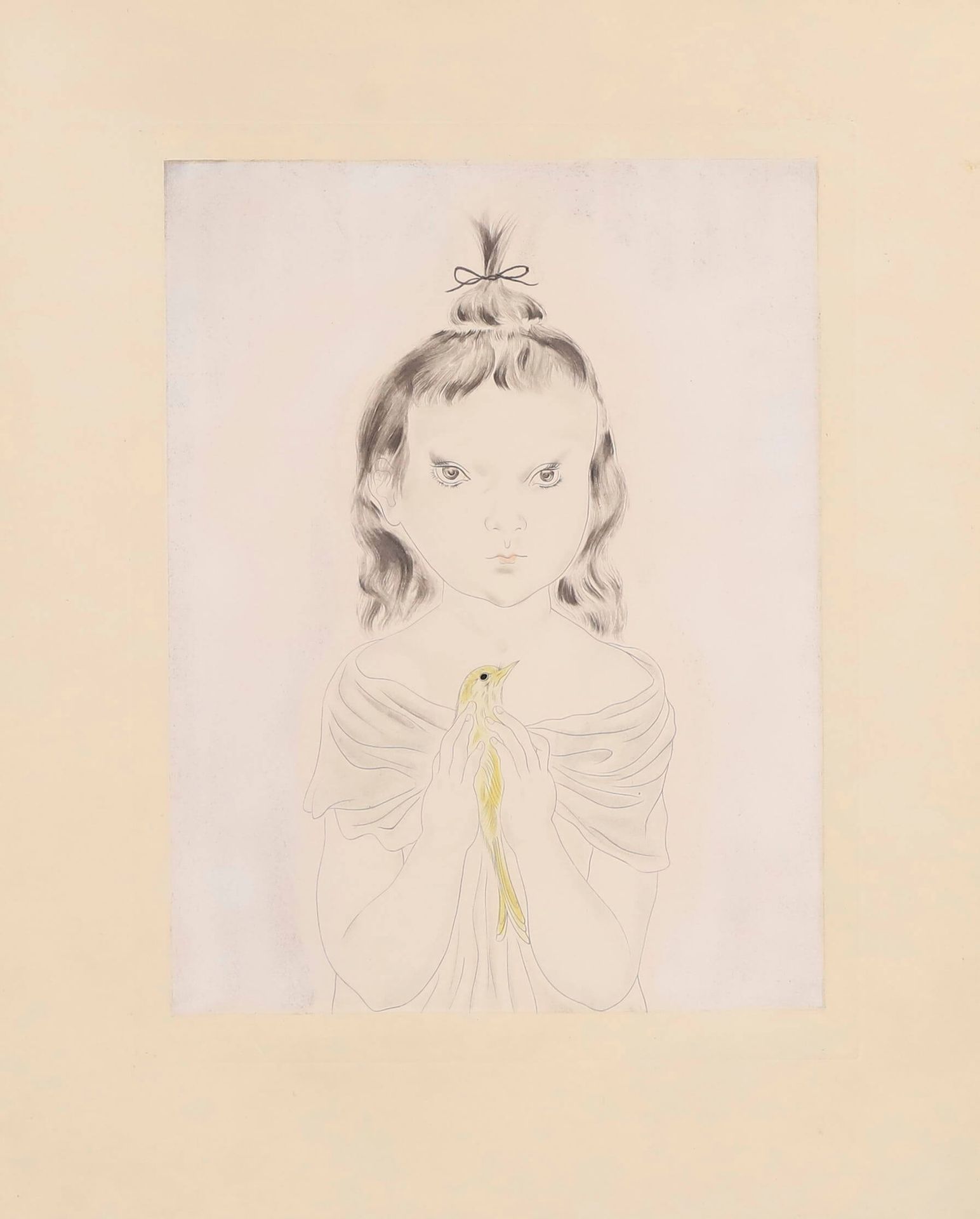 Léonard Tsuguharu Foujita (1886-1968) Fillette à l’oiseau, de l’album Les Enfant&hellip;