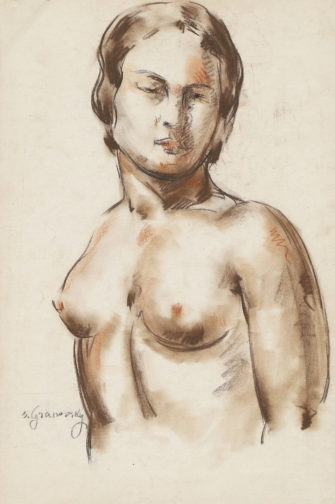 Sam Granovsky (1882-1942) Nu féminin
Fusain, crayon, sanguine sur papier signé e&hellip;