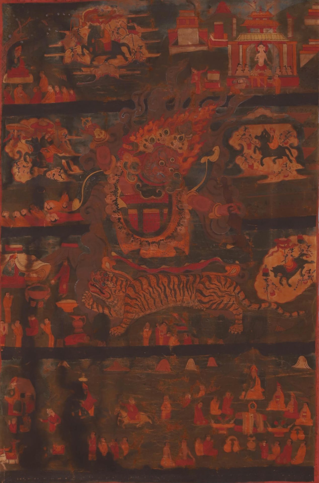 Tibet Tangka XVIII-XIXe siècle Détrempe sur coton représentant la divinité Mahak&hellip;